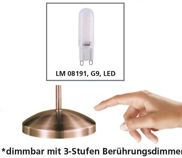 Paul Neuhaus LED Tischleuchte »Pino«, 1 flammig, Leuchtmittel LED-Board | LED wechselbar, 3-Stufen Touchdimmer; flexibel verstellbar