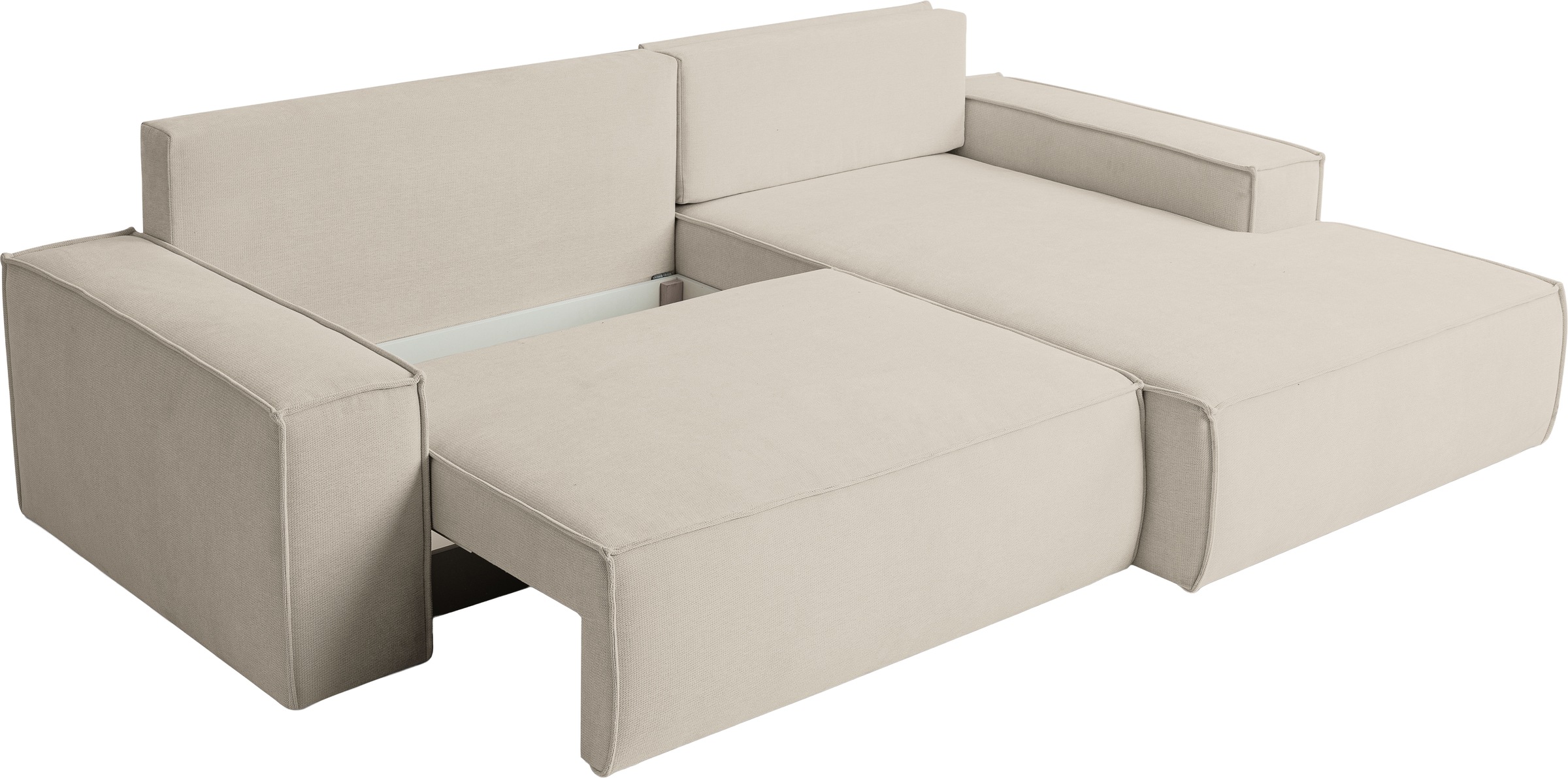 WERK2 Ecksofa »Treviso bequem, mit Bettfunktion und Bettkasten, Breite 267cm, L-Form« Moderne, teilmassive Polsterecke, Komfortpolsterung und losen Kissen.