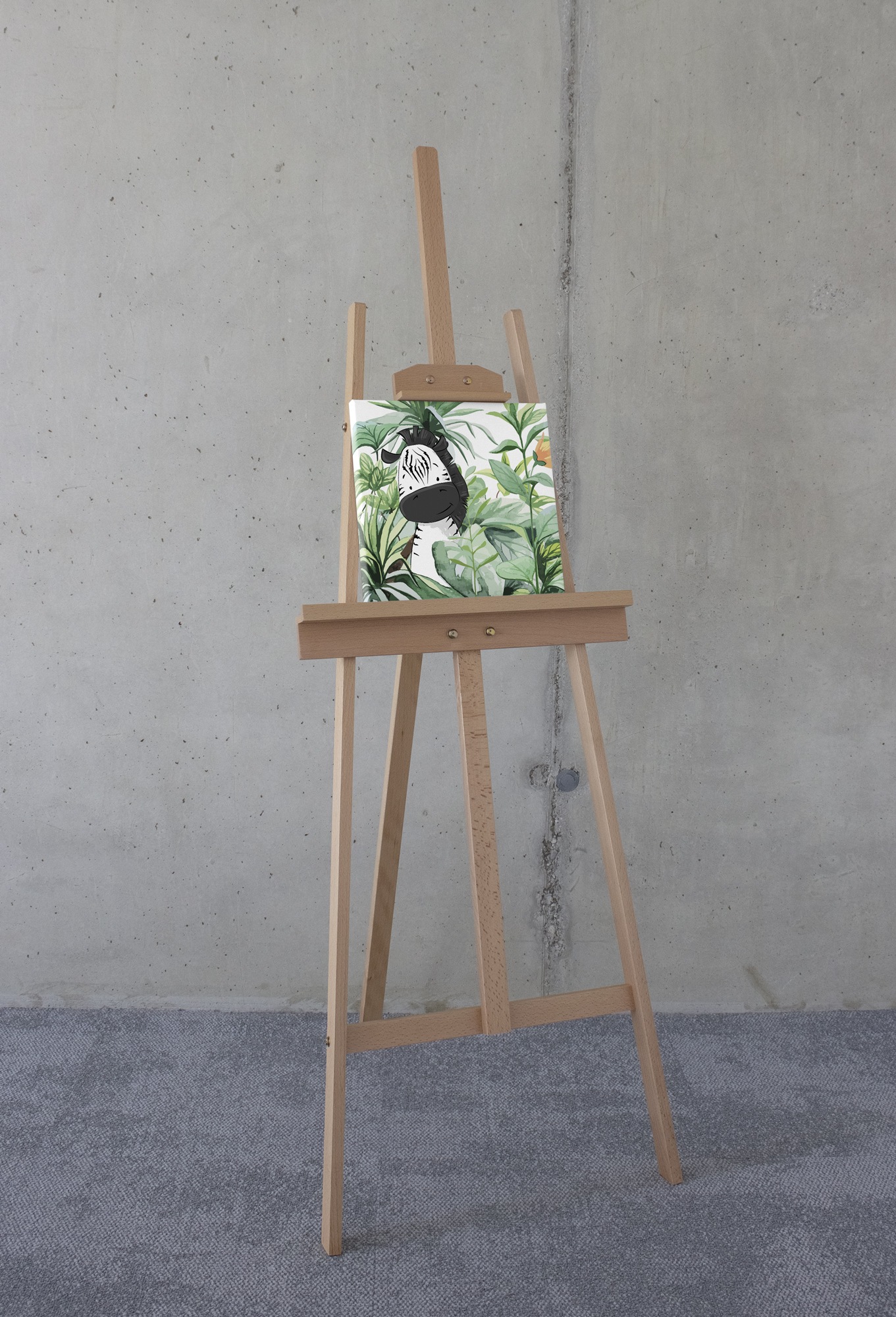 Komar Leinwandbild »Lost Zebra - Größe 30 x 30 cm«, Natur, (1 St.), Keilrahmenbild mi Echtholzrahmen