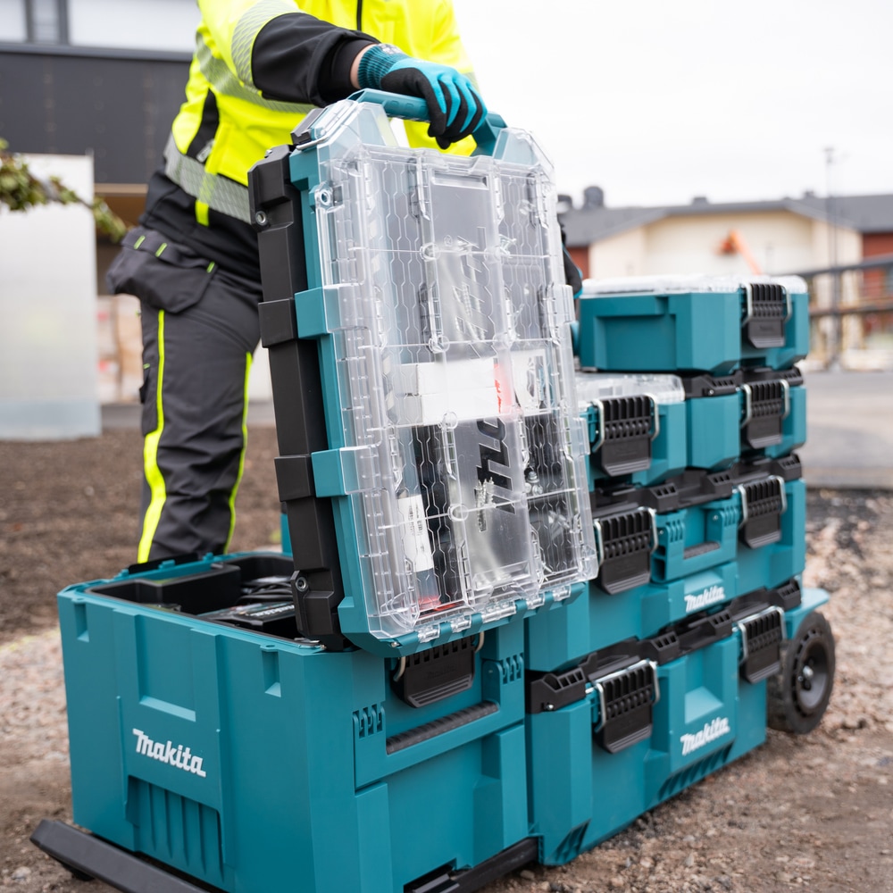 Makita Werkzeugbox »MAKTRAK Organizer flach M »P-91051« 8,14L, 11 Organizer-Behälter« Effizientes Be- und Entladen mit dem MAKTRAK Koffer Sortiment