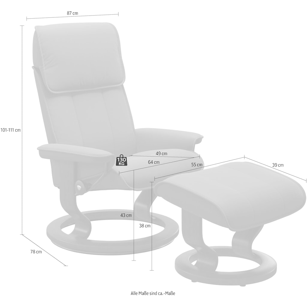 Stressless® Relaxsessel »Admiral«, (Set, Relaxsessel inkl. Hocker)