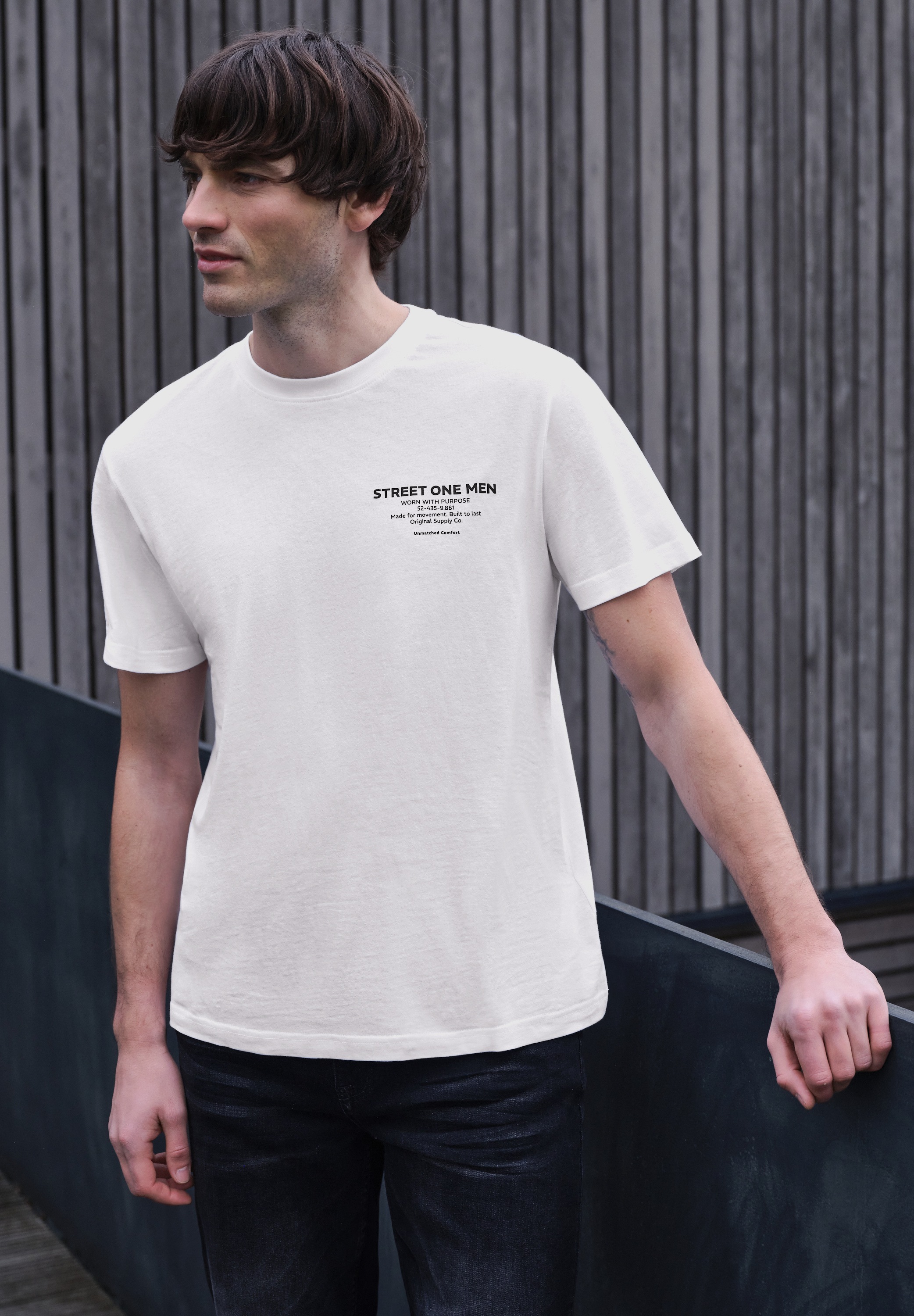 STREET ONE MEN T-Shirt aus reiner Baumwolle