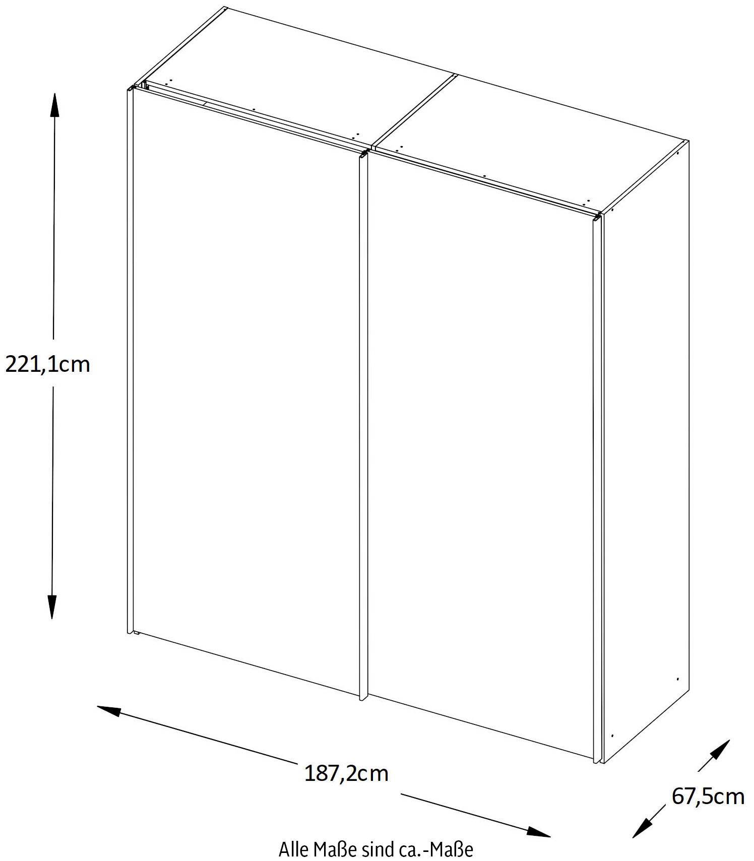 STAUD Schwebetürenschrank »Sinfonie Plus, edles Design in hochwertiger Qualität, Made in Germany«, Mit vier verschiedenen Ausstattungsvarianten