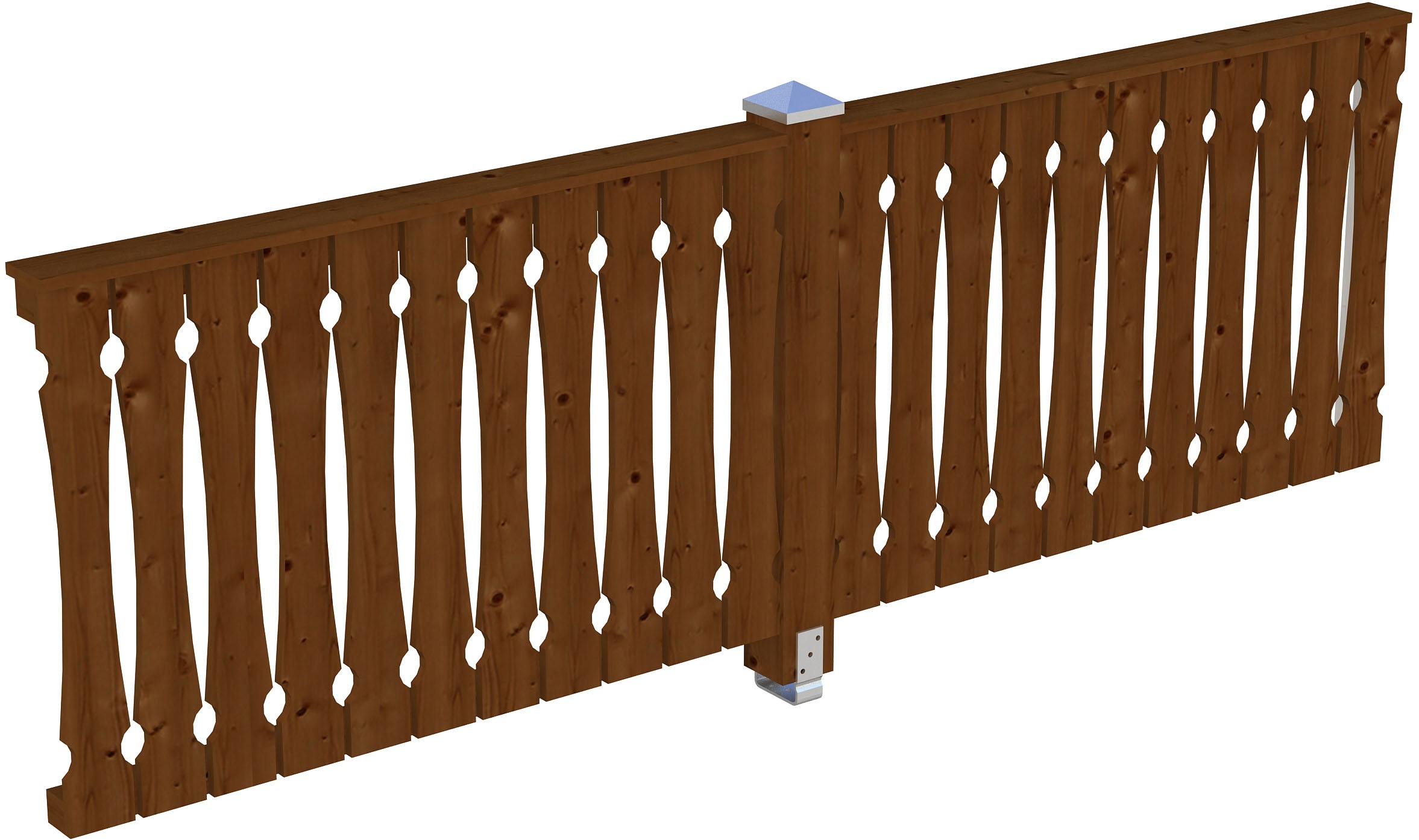 Brüstungsgeländer SKANHOLZ, H:96cm L:305cmnussbaum, Geländer, "Balkonschalung", für die Seite