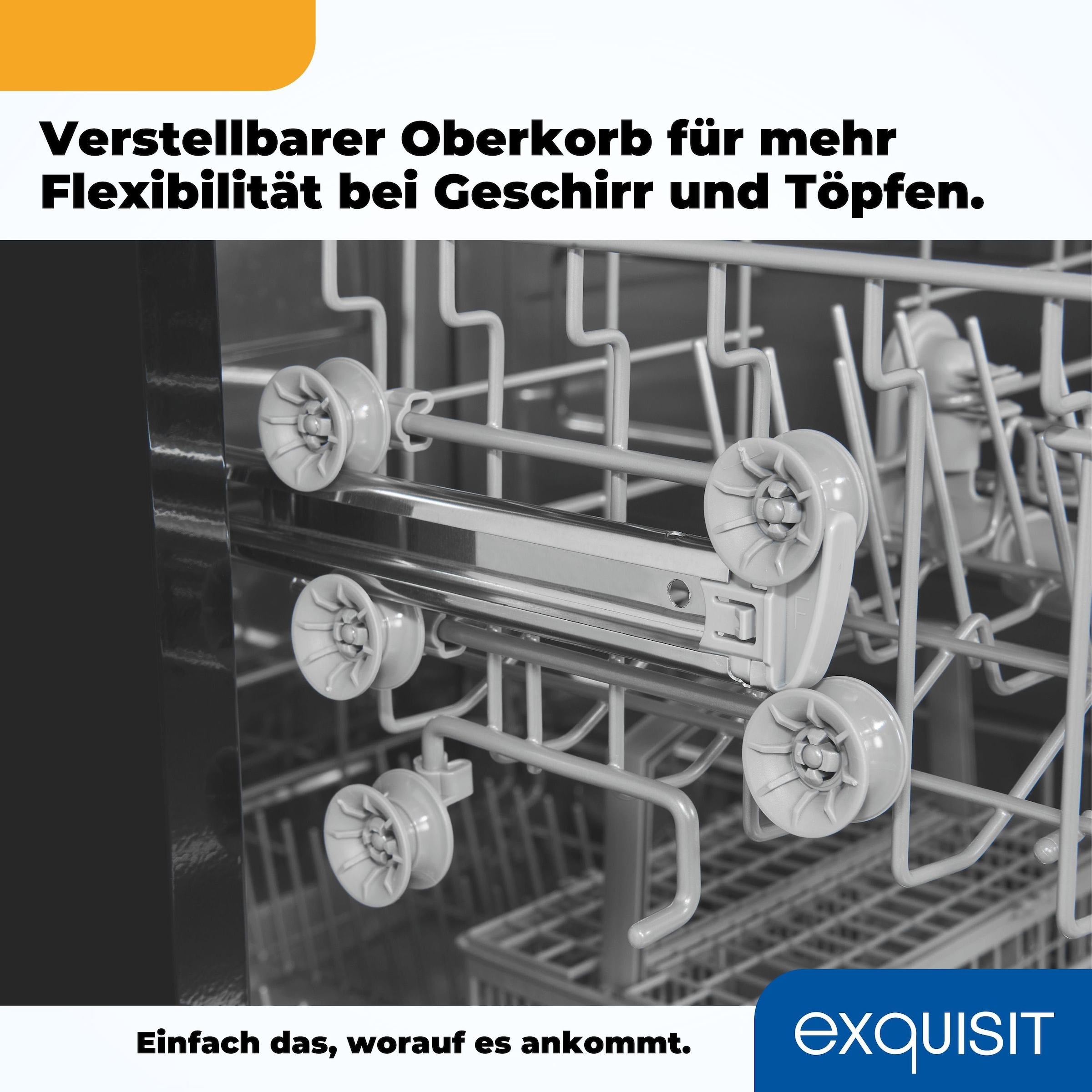 exquisit Standgeschirrspüler »GSP6312-030C schwarz« 9,8 l 12 tlg. Maßgedecke 12 Maßgedecke, 6 Programme, LED, Besteckkorb, Auto Door Open, AquaStop