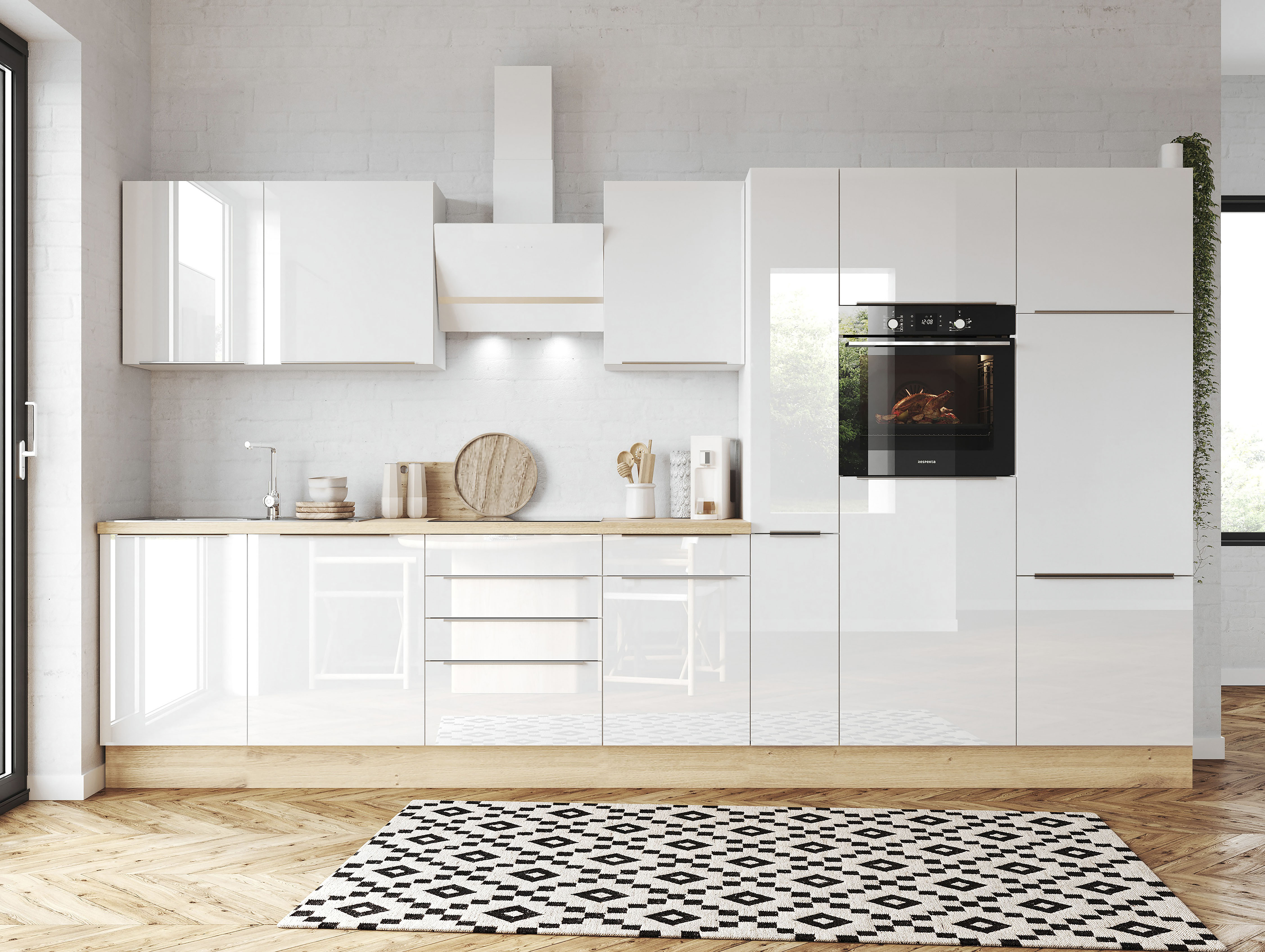 RESPEKTA Küchenzeile "Safado aus der Serie Marleen" Breite 370 cm, mit Soft günstig online kaufen
