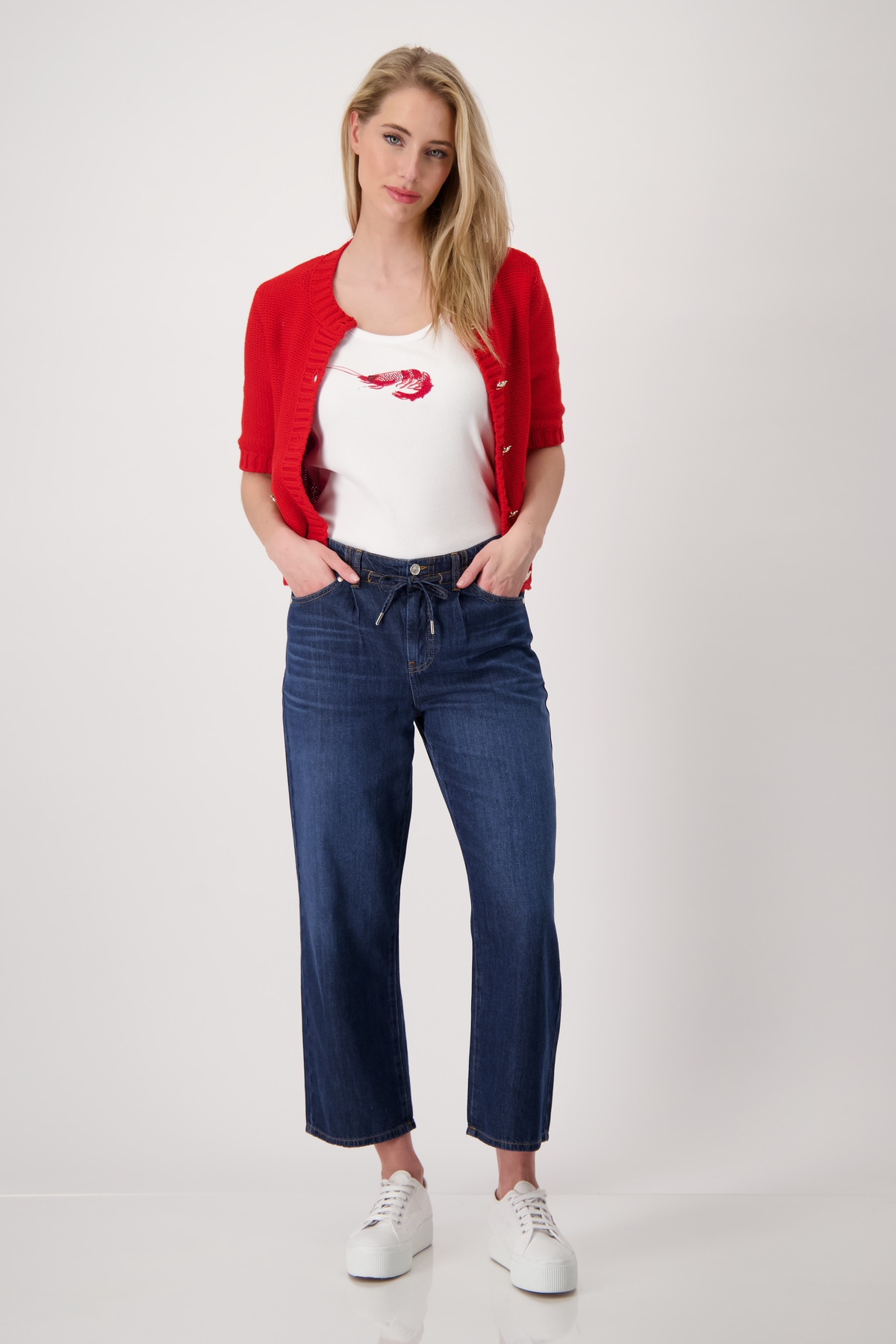 Monari Tanktop »Top Shrimp«, Mit tiefem Rundhalsausschnitt