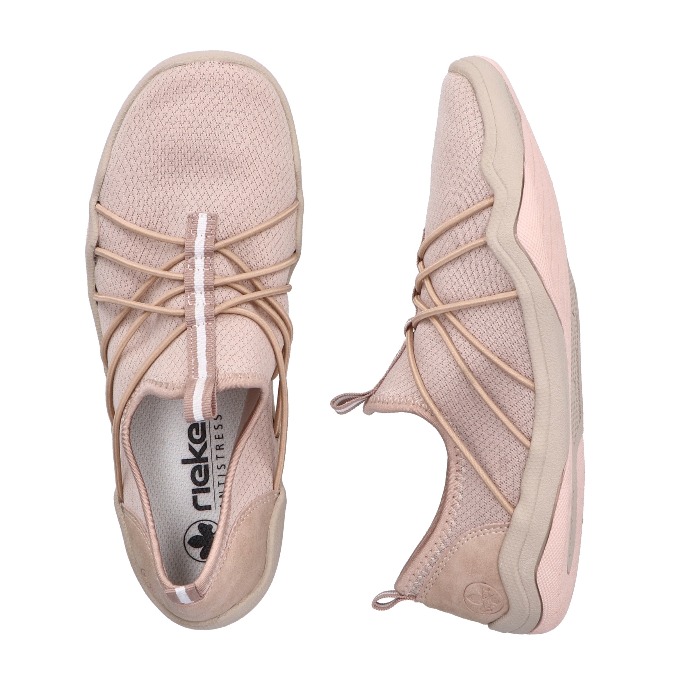 Slip-On Sneaker RIEKER, Damen, Gr. 41, rosa (altrosa), Lederimitat, Textil, Schuhe, Barfußschuh, Schlupfschuh, Slipper in veganer Verarbeitung 3