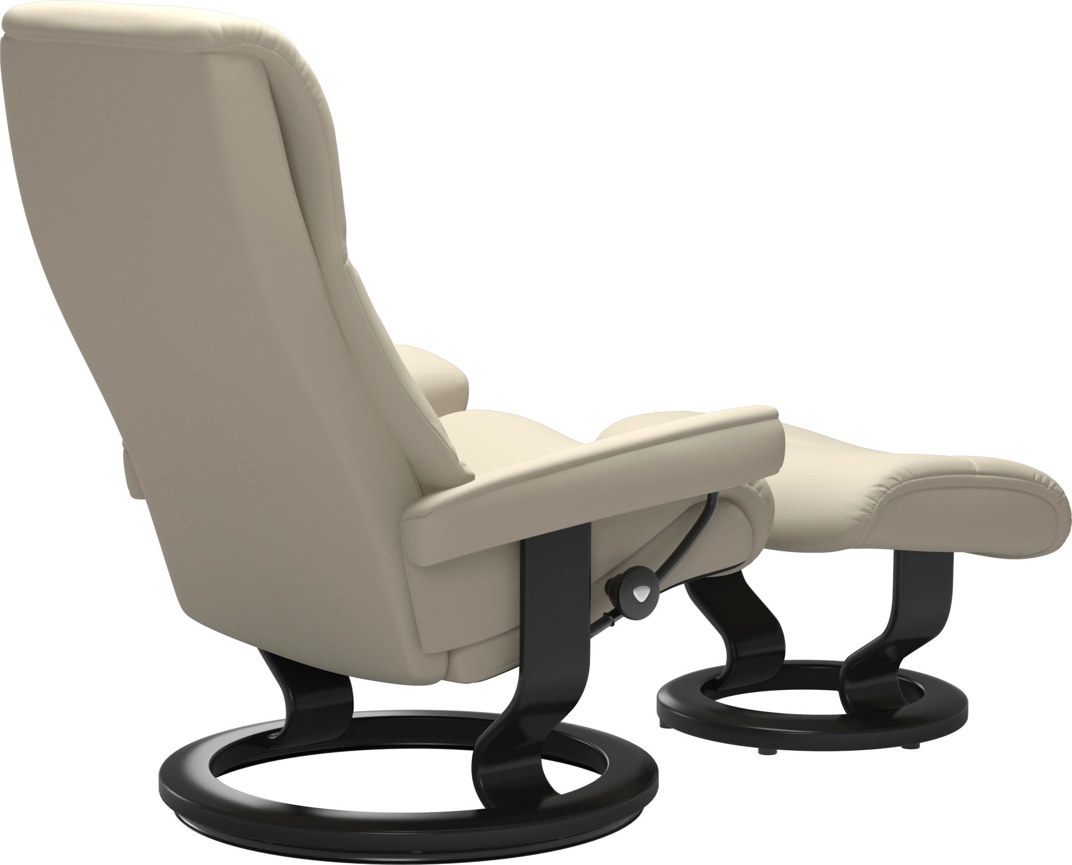 Stressless® Relaxsessel »View«, (Set, Relaxsessel mit Hocker), mit Classic Base, Größe M,Gestell Schwarz