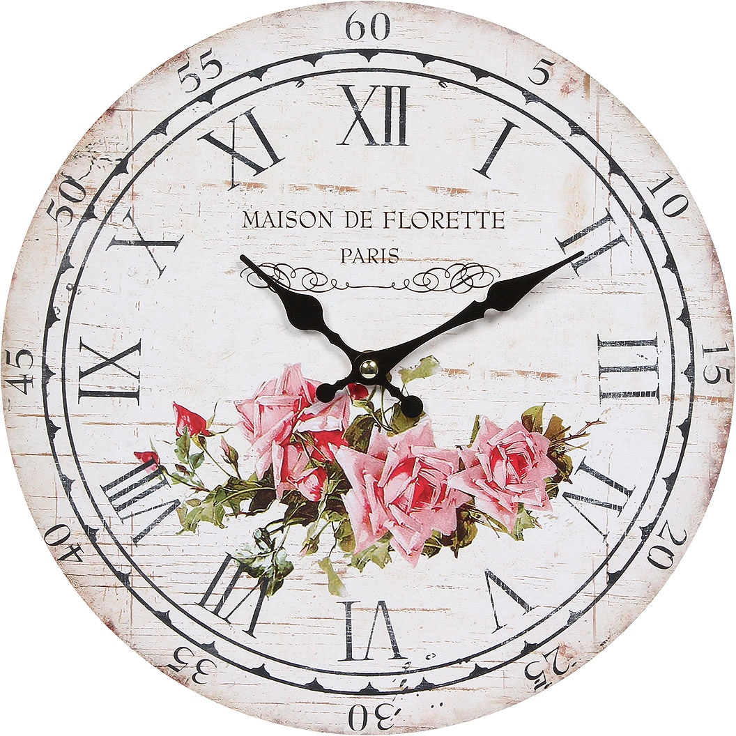 Ambiente Haus Wanduhr "Wanduhr - Rose 28cm"