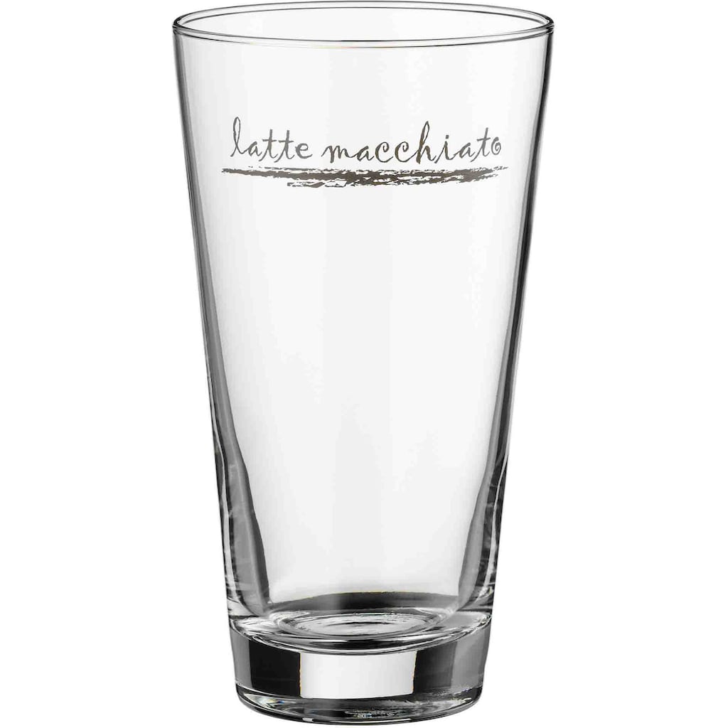 WMF Gläser-Set »Clever&More«, (Set, 12 tlg., 6x Latte Macchiato Gläser-6x Latte Macchiato Löffel), Glas stapelbar, 12-teilig