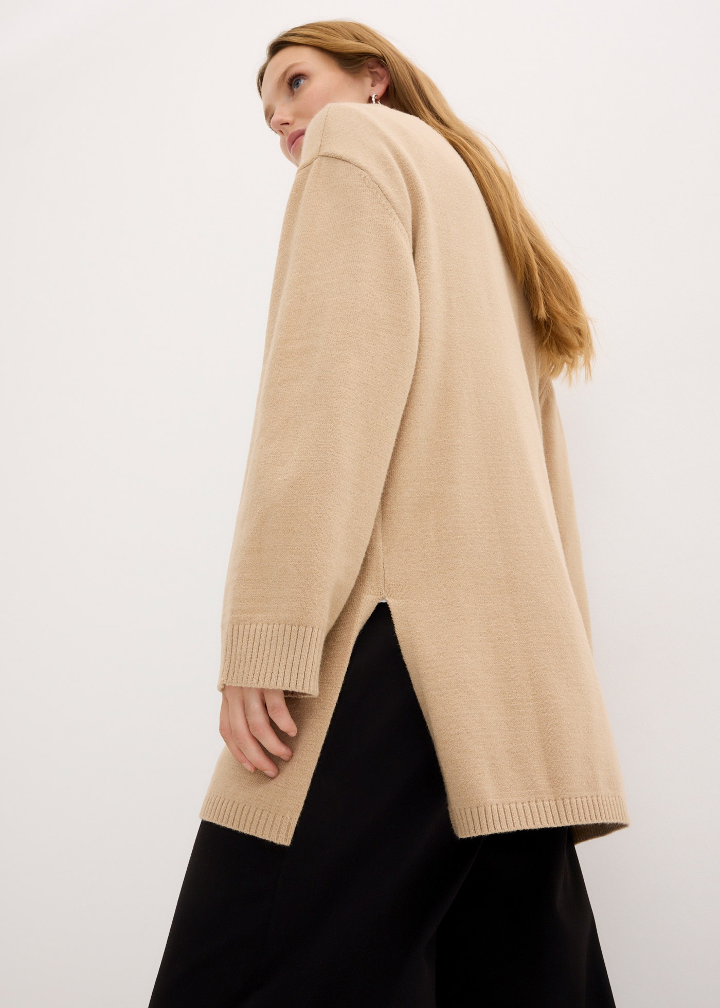 Thumbnail - bonprix Strickpullover "Long-Feinstrickpullover mit Seitenschlitzen aus Viskose-Mix" mit Seitenschlitzen