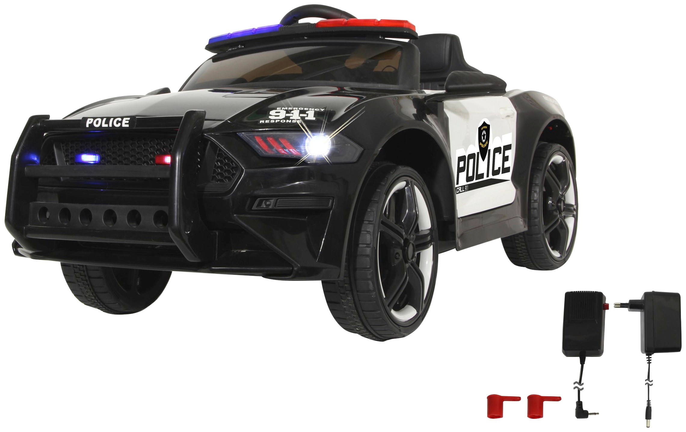 JAMARA Kinder Elektro-Kinderauto "US Police Car", schwarz, B:62cm H:53cm T:113cm, Elektro-Kinderfahrzeuge