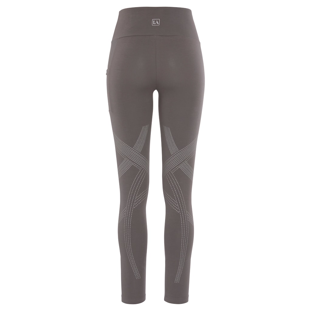 LASCANA ACTIVE Leggings, mit optischen Reflektorprint und Handytasche, Loungewear