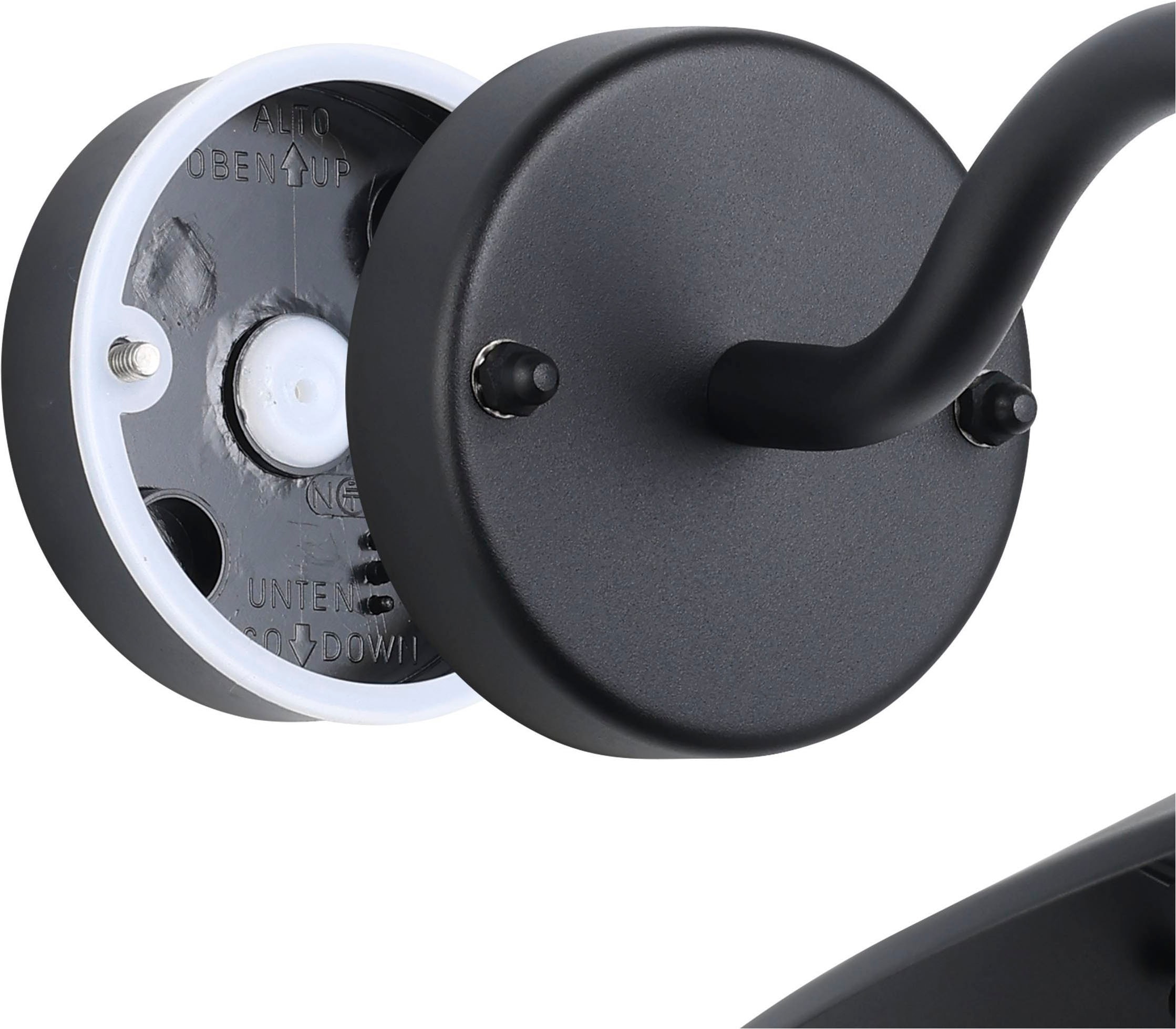 EGLO Wandleuchte »Melgoa Außen-Wandlampe, Wandleuchte aus Stahl und Glas, E27, IP44« E27 1 Stk. Wand-/Deckenleuchte - L30 x H25 x AL38 cm - schwarz - 1X60W exkl.