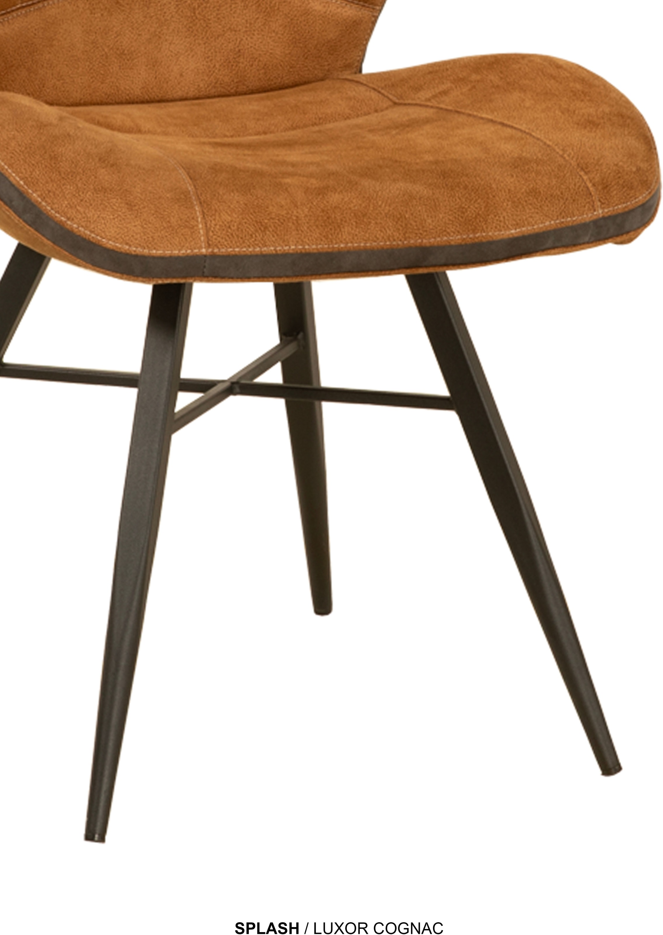 Esszimmerstuhl OMG DESIGN "Splash", cognac, schwarz, cognac, B:54cm H:87cm T:62cm, Polyester, Stühle, Esszimmerstuhl, Esszimmerstuhl, pflegeleichter Bezug, mit Handgriff 3