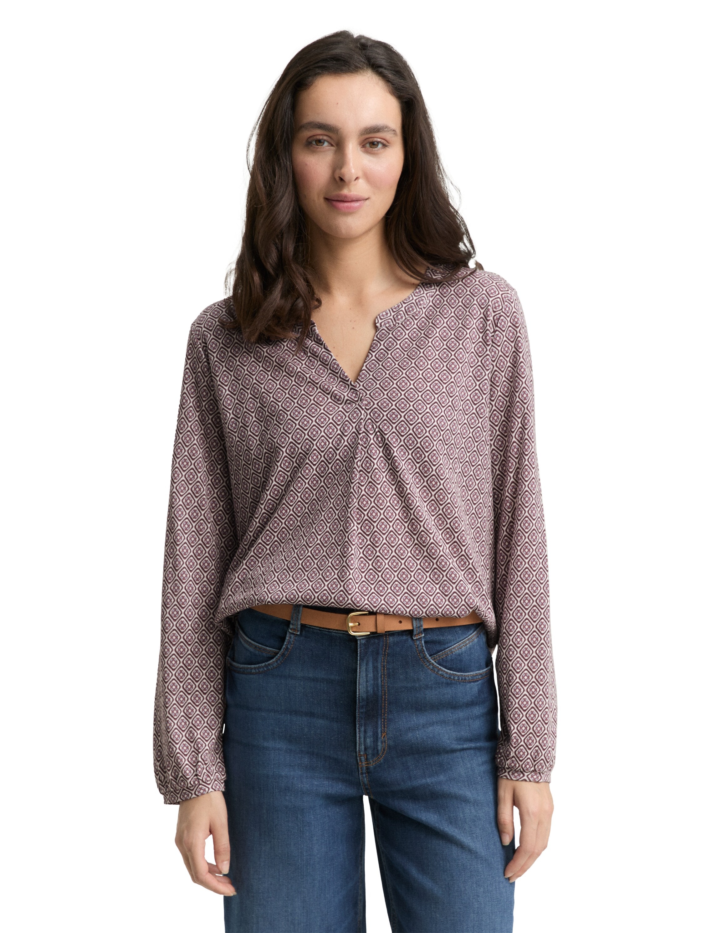 TOM TAILOR Langarmbluse mit grafischem Muster günstig online kaufen