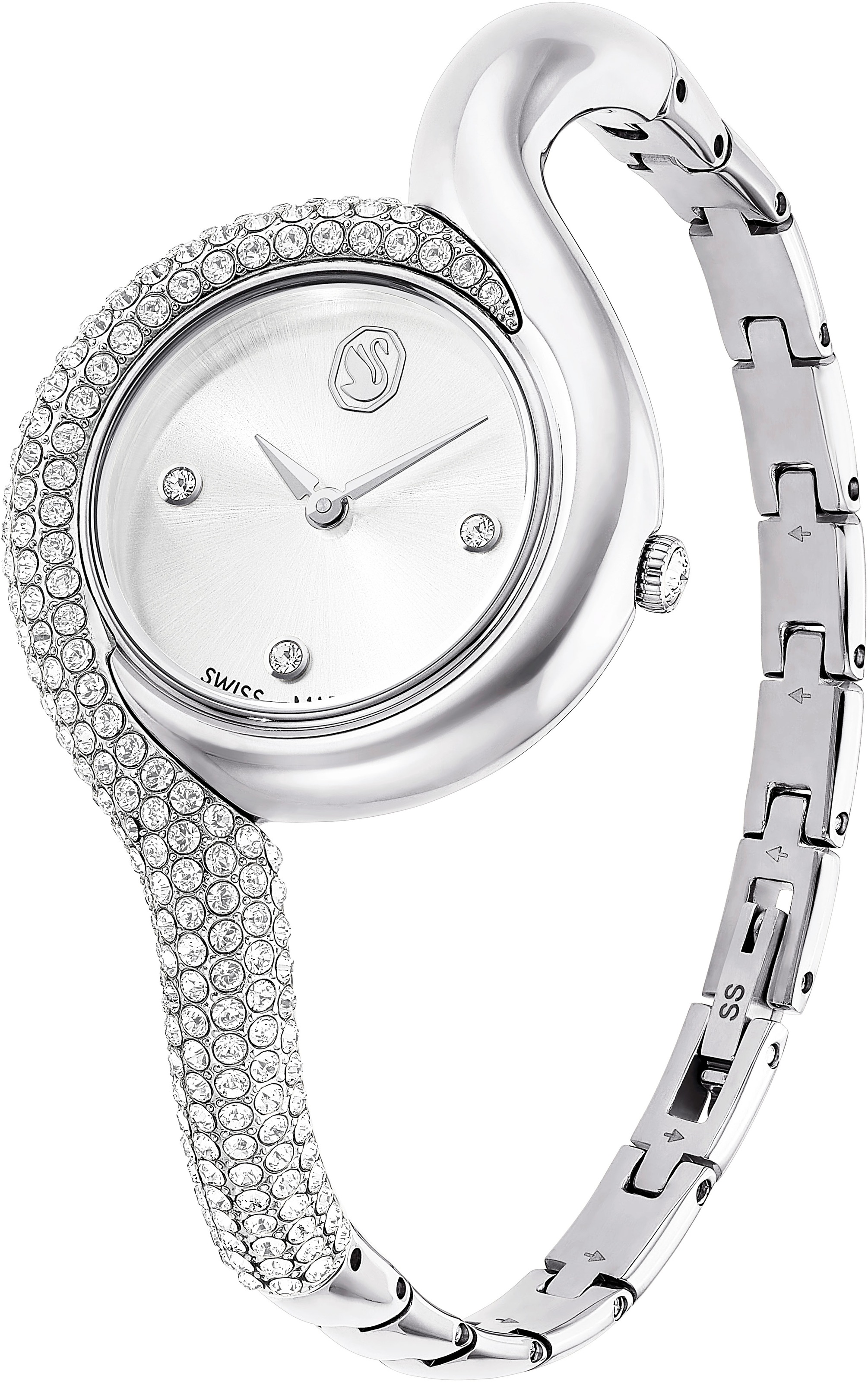 Swarovski Quarzuhr »DEXTERA BANGLE«, Armbanduhr, Damenuhr, Swiss Made, Edelstahlarmband, analog