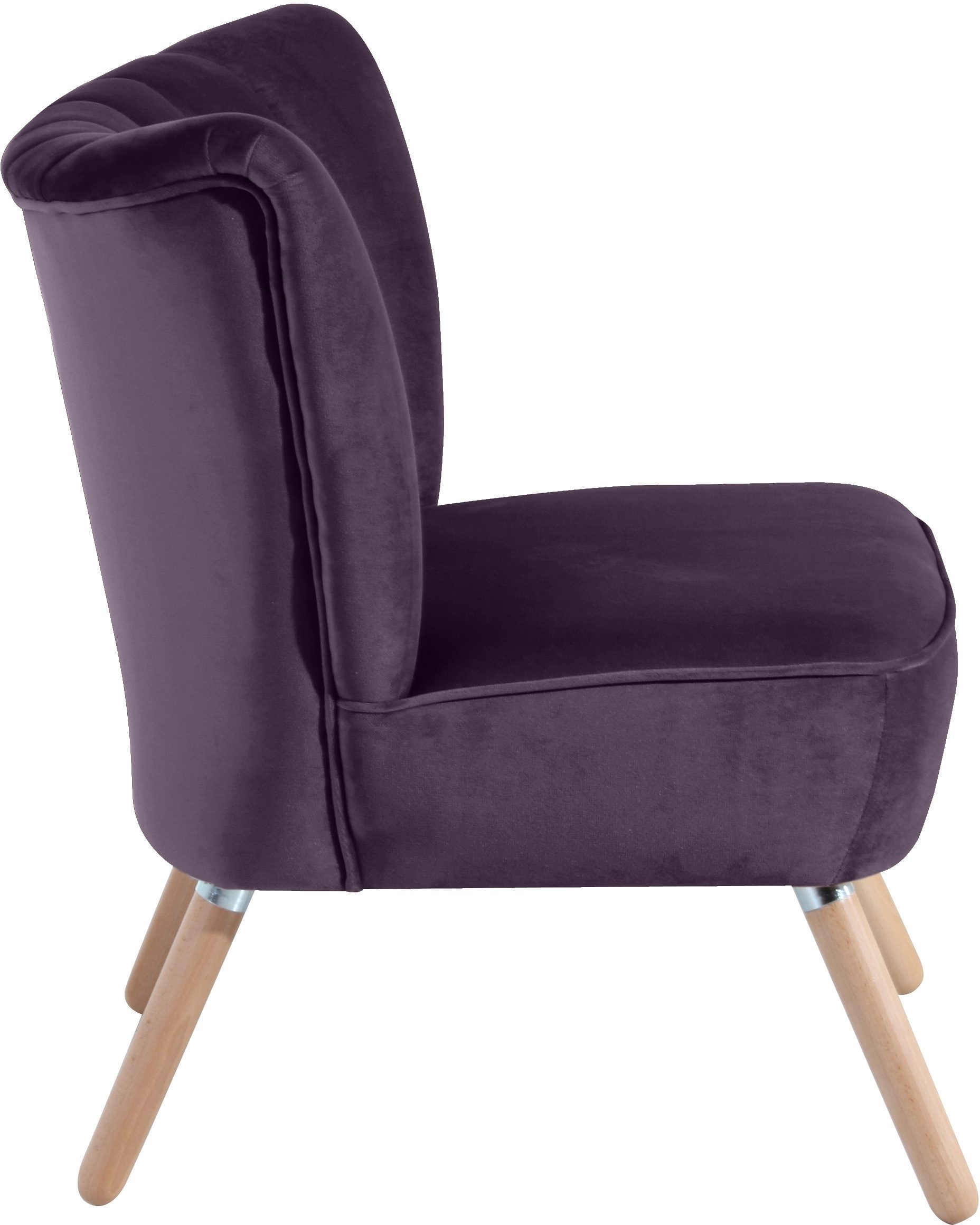 Max Winzer® Sessel »Aspen, Loungesessel, Solitärsessel, bequem,«, tolle Rückenlehnenverarbeitung im Retrostil, hoher Fuß