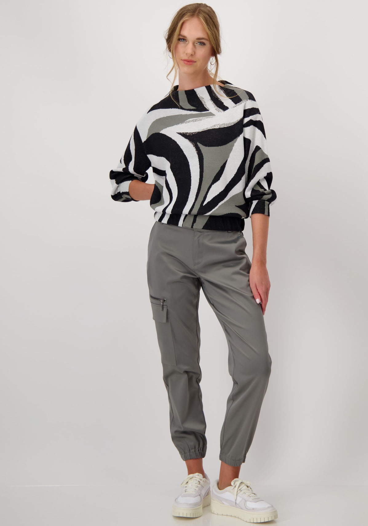 Monari Strickpullover, mit Alloverprint