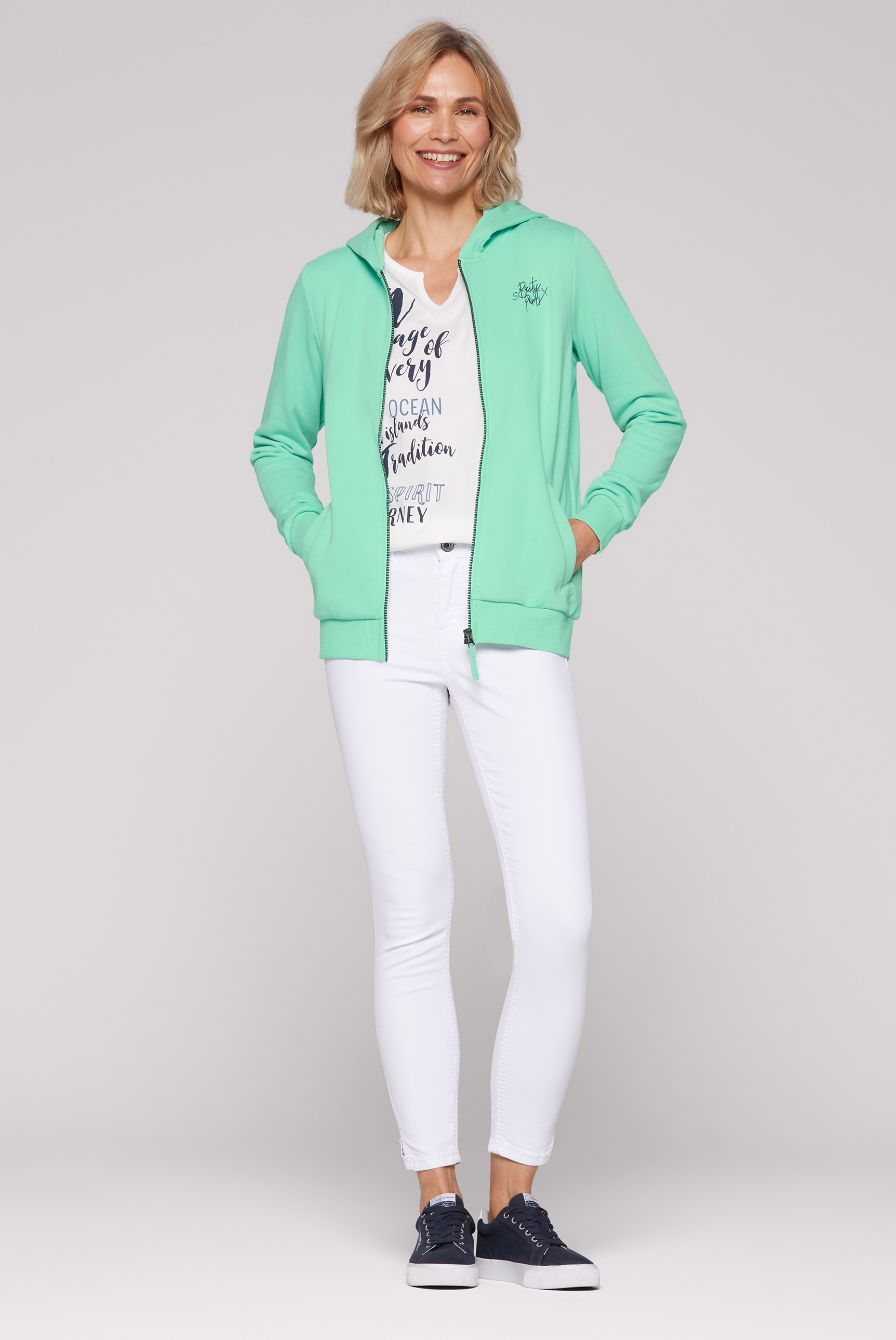 SOCCX Kapuzensweatjacke, mit Rücken-Print