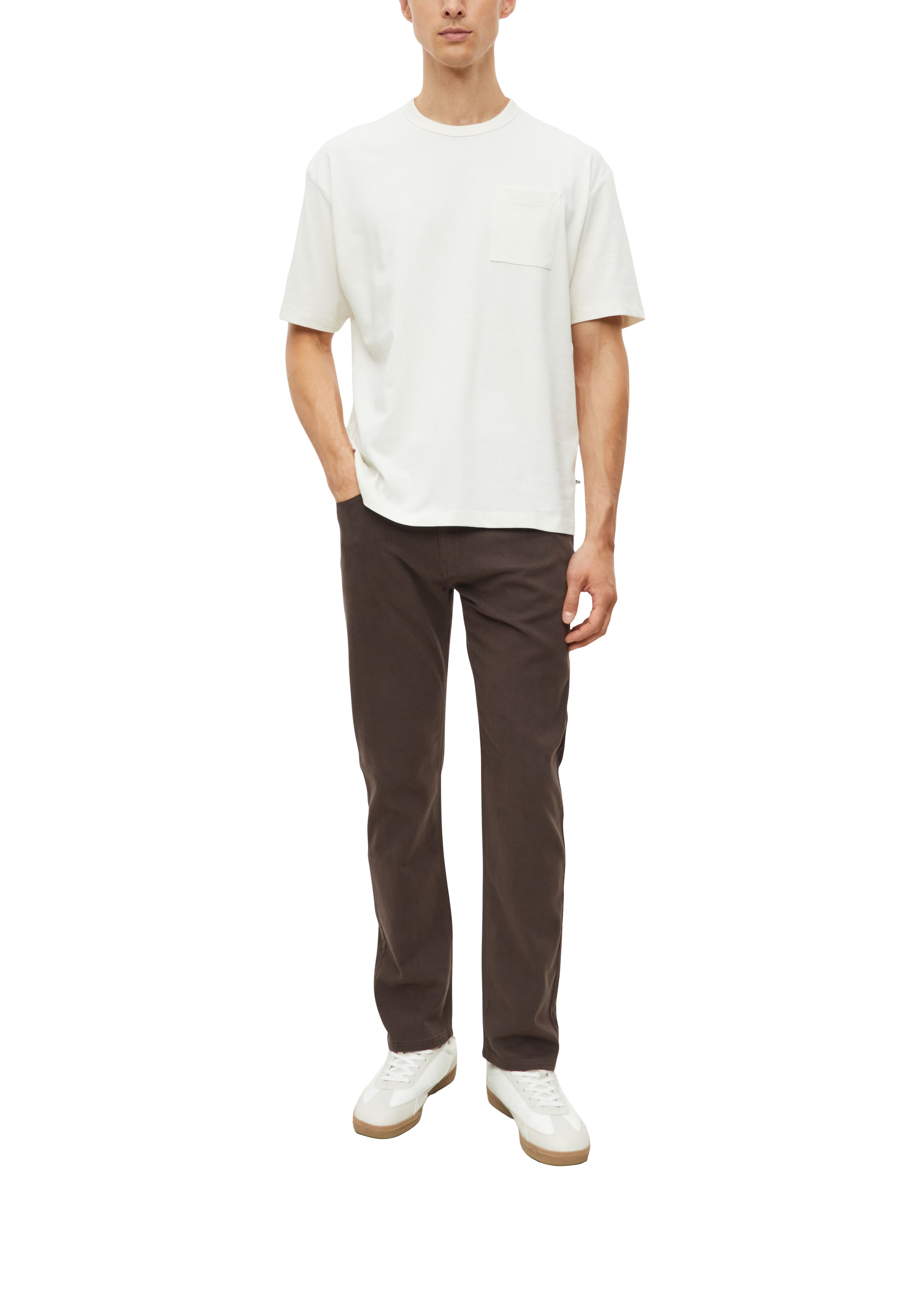 s.Oliver Rundhalsshirt mit Brusttasche / Baumwolle / Unifarben