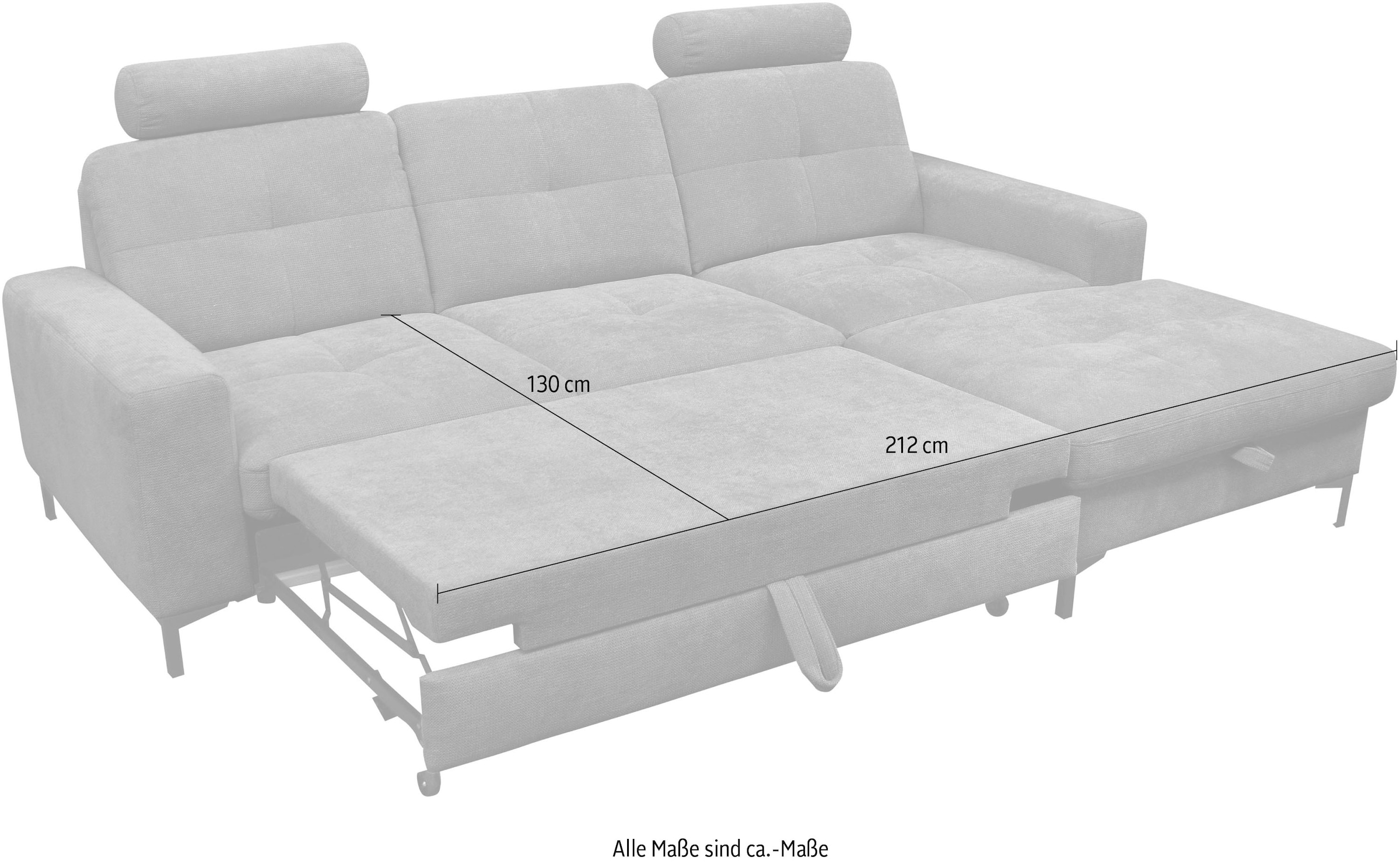 alina Ecksofa »Stelvia«, Inklusive Nackenstützen, Breite 254 cm