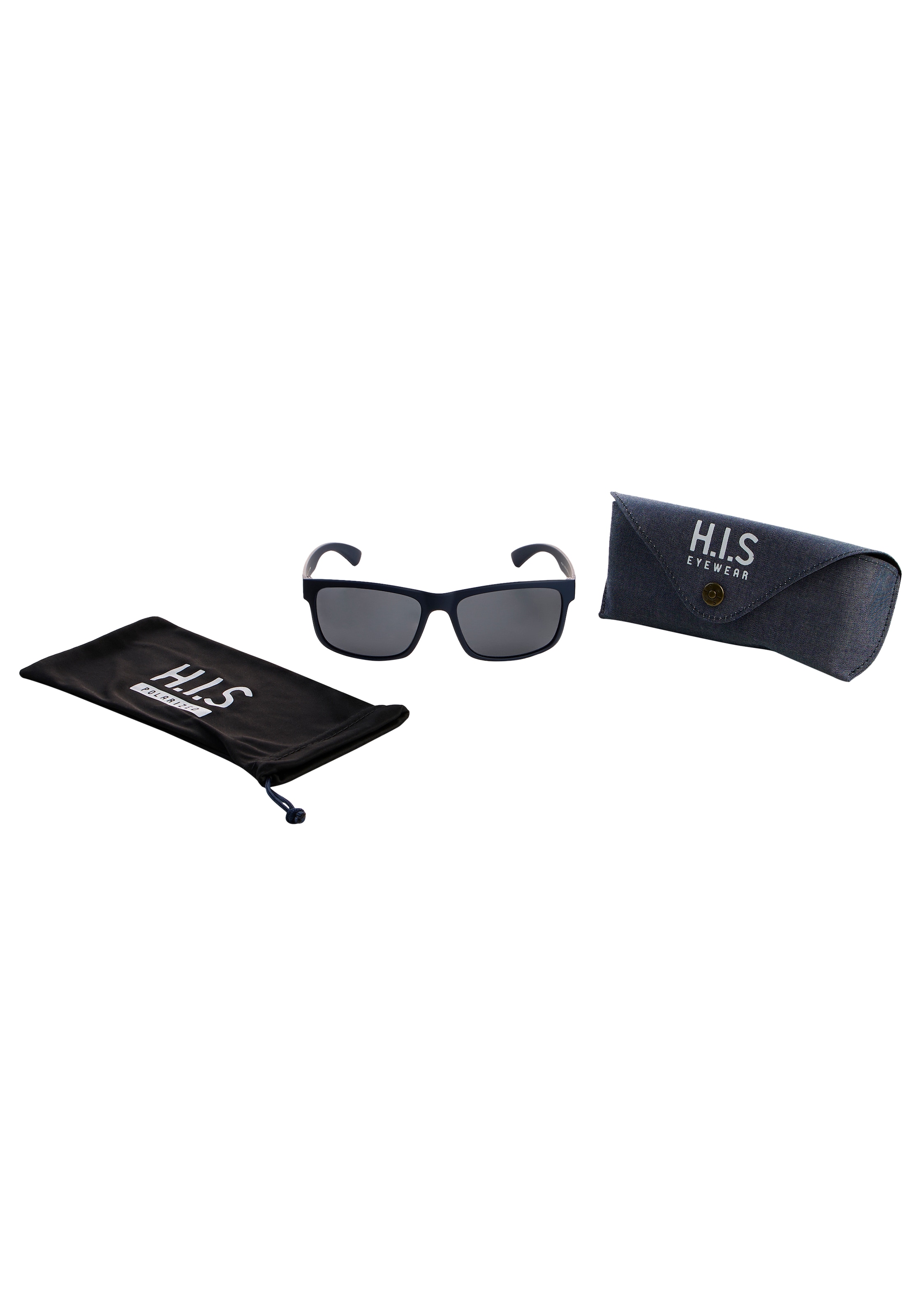 Sonnenbrille H.I.S, Herren, dunkelblau, unifarben, Sonnenbrillen Sonnenbrille, Filterkategorie 3, 100% UVA & 100% UVB Schutz, polarisierende Gläser