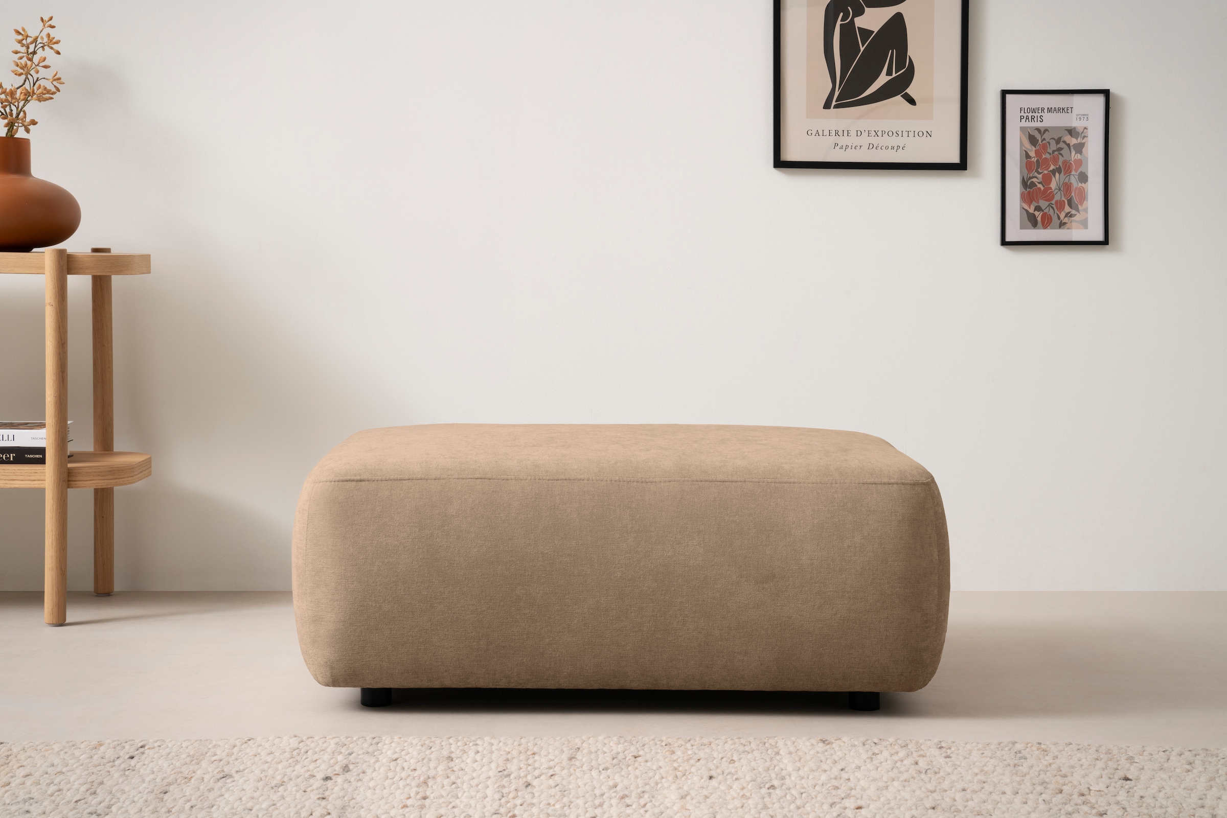 Home affaire Polsterhocker "Torge, Hocker in Cord, Samtvelours oder Struktu günstig online kaufen