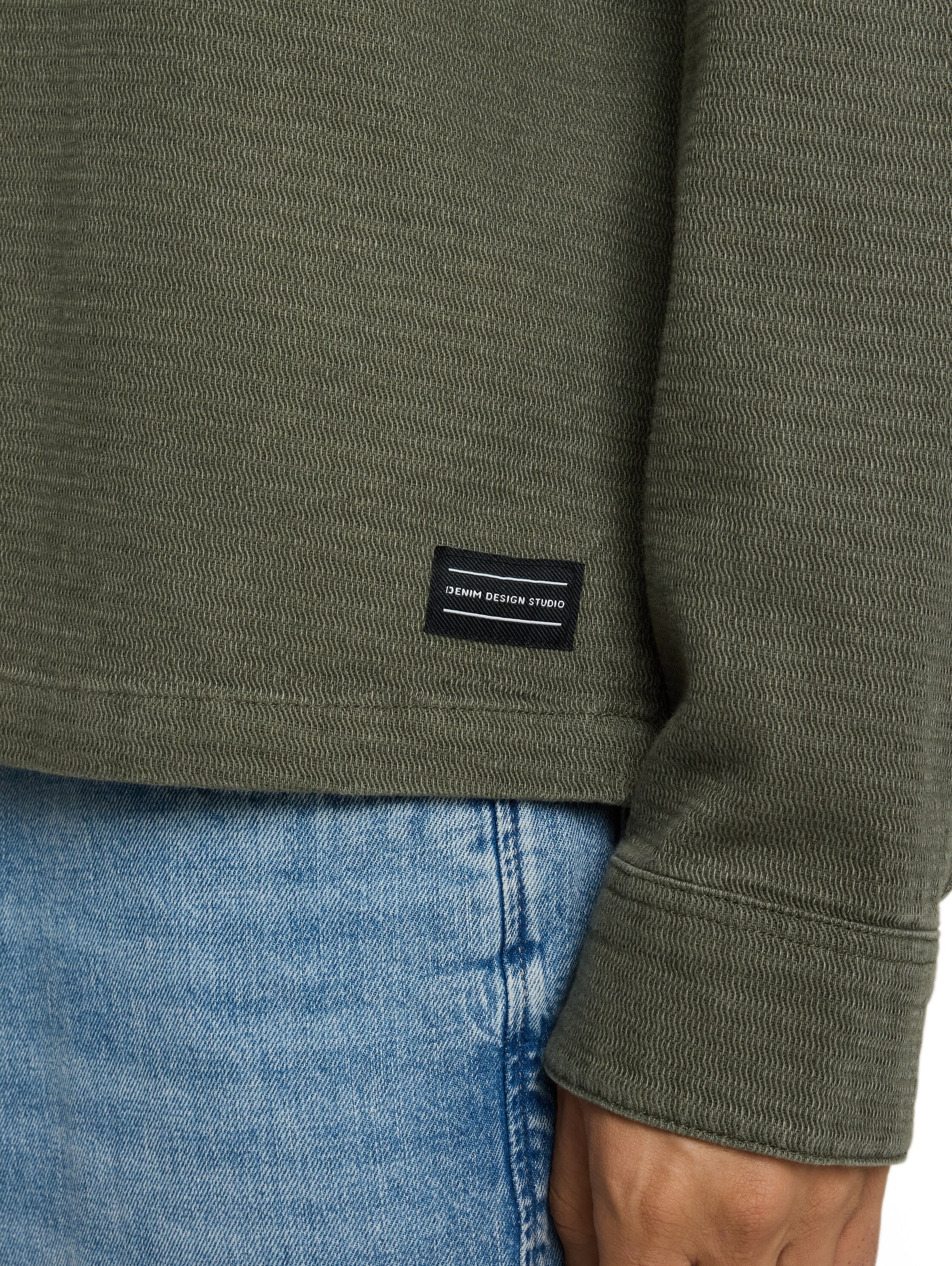 TOM TAILOR Denim Langarmshirt Denim mit Knopfleiste und Hemdkragen