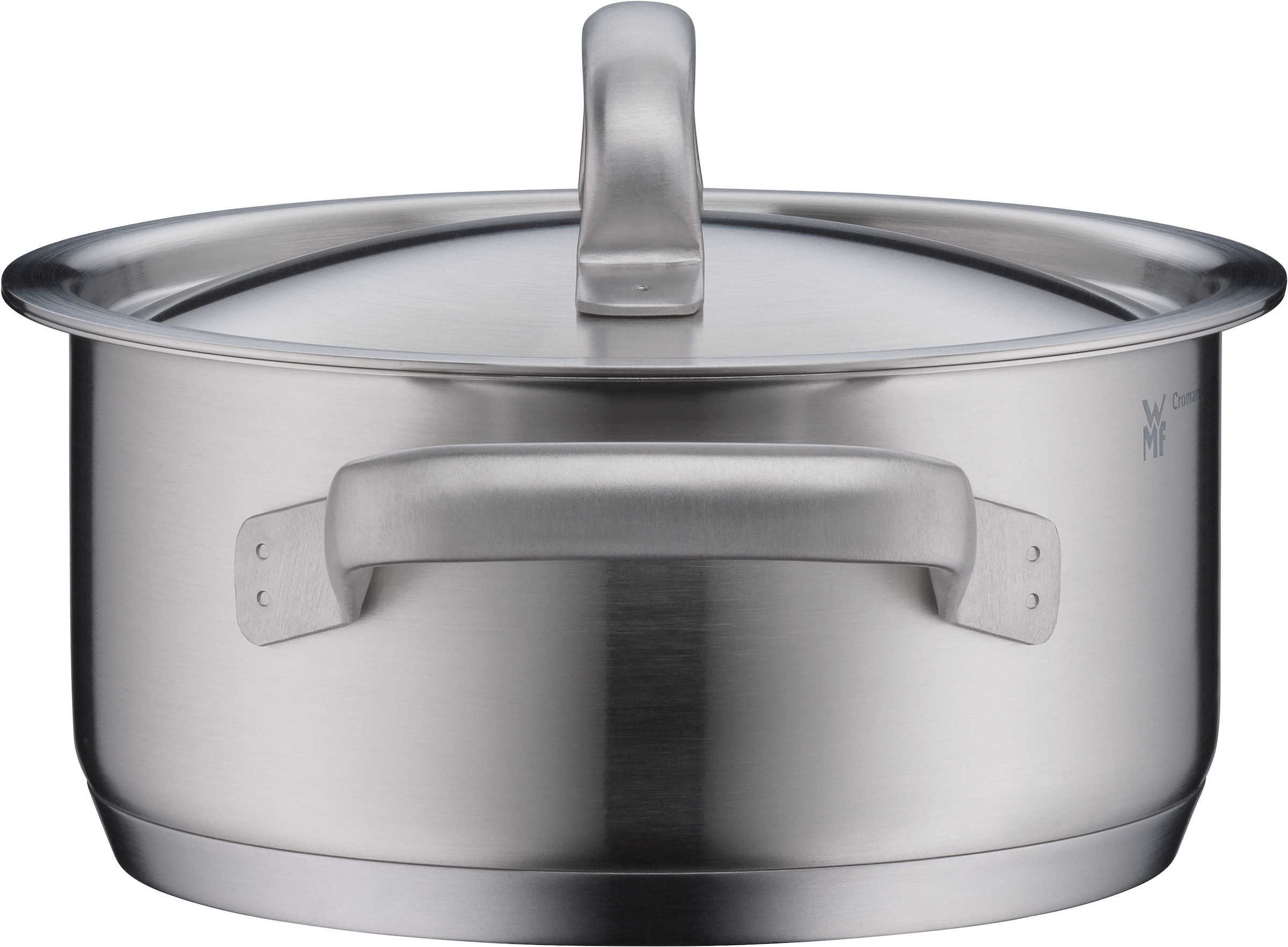 WMF Bratentopf »Gourmet Plus«, Cromargan® Edelstahl Rostfrei 18/10, (2 tlg.), wärmeduzierende Hohlgriffe, Innenskalierung, breiter Schüttrand