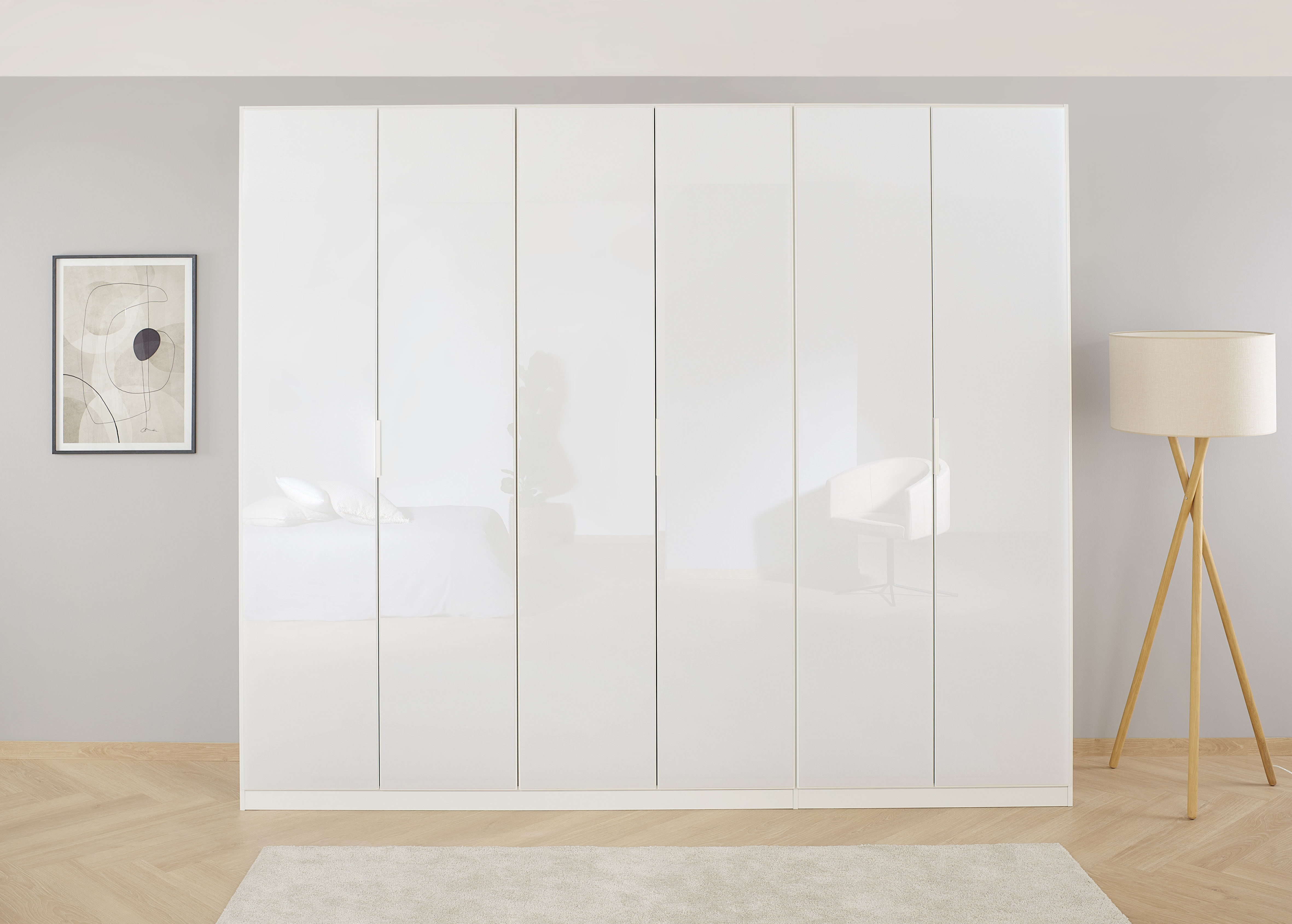 OTTO home "Mehrzweckschrank Aktenschrank Möbel Mietswohnung Schlafzimmer KOLUNA" Breiten 181/226/271/315 cm Höhen 210/229 cm, hochwertige Glas-Front, inkl. 2 Innenschubladen sowie extra Einlegeböden MADE IN GERMANY
