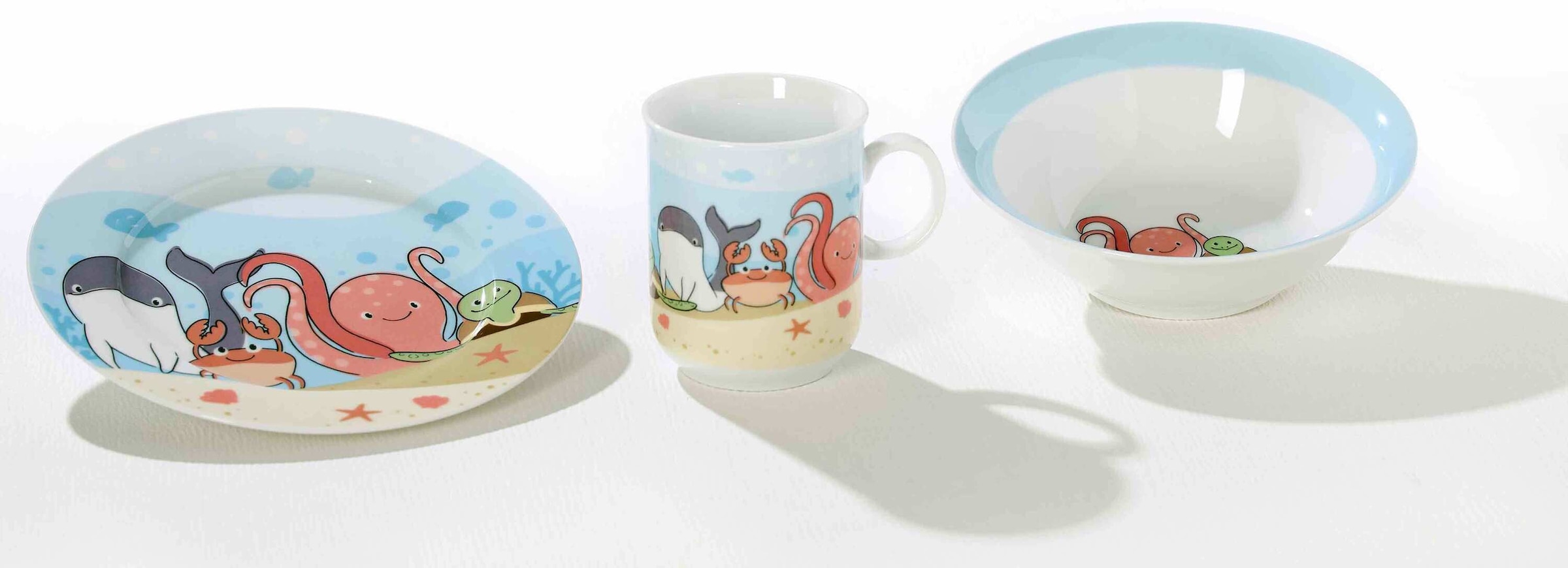 Ritzenhoff & Breker Kindergeschirr-Set »Geschirr-Set mit Kinderbecher Unterwasserwelt 7er Set bunt« Spülmaschinengeeignet