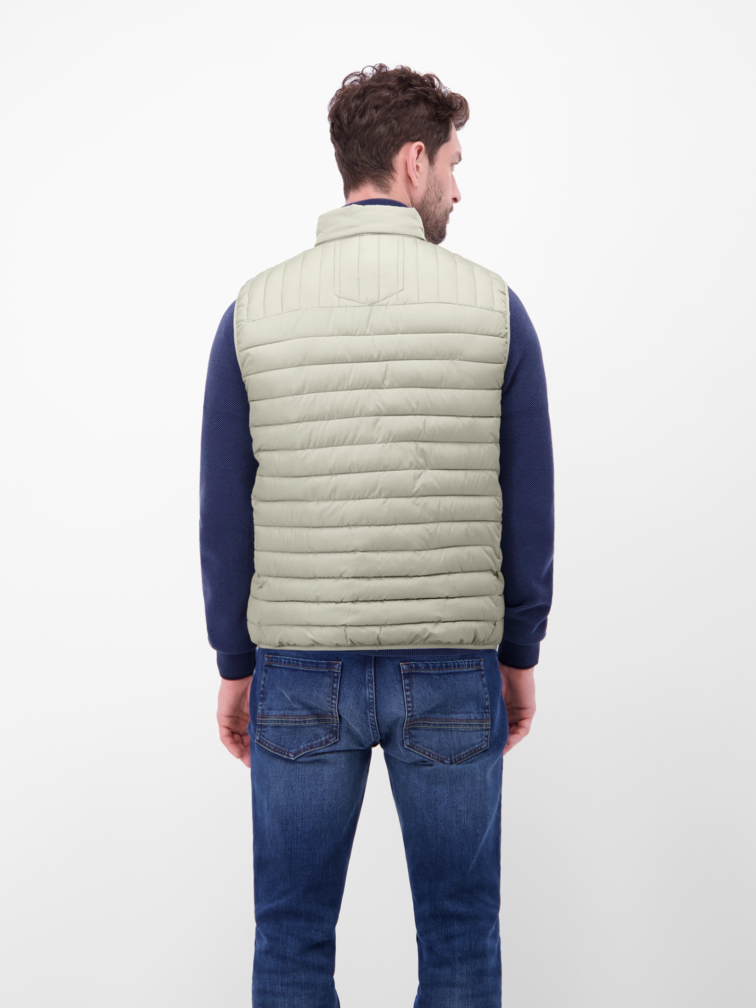 Steppweste LERROS "Steppweste für Herren, leicht gefüttert", Herren, Gr. 3XL, pearl grau, 100% Polyester, Westen Steppweste 6