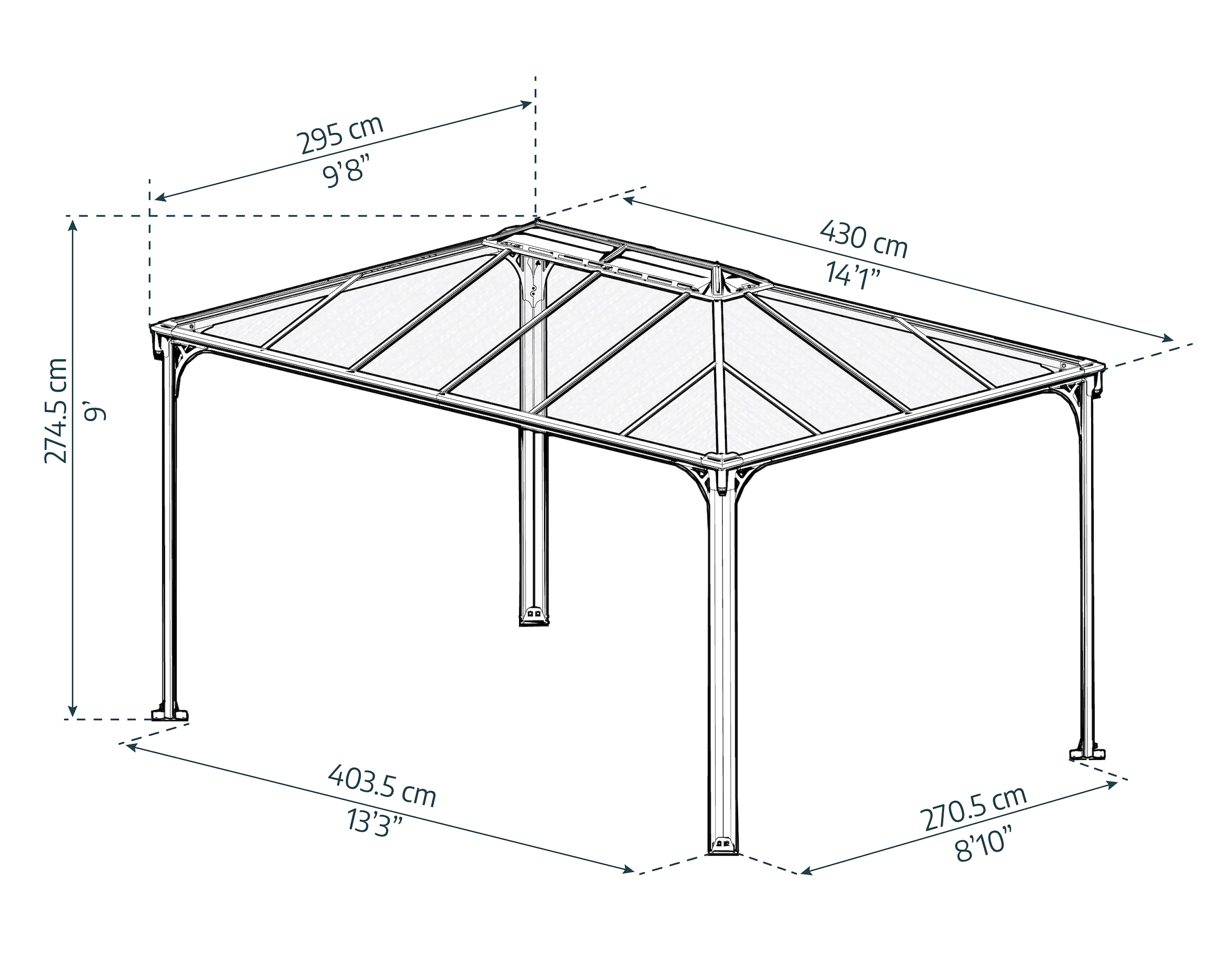 Palram - Canopia Pavillon »Martinique«, BxT: 430x295,5 cm