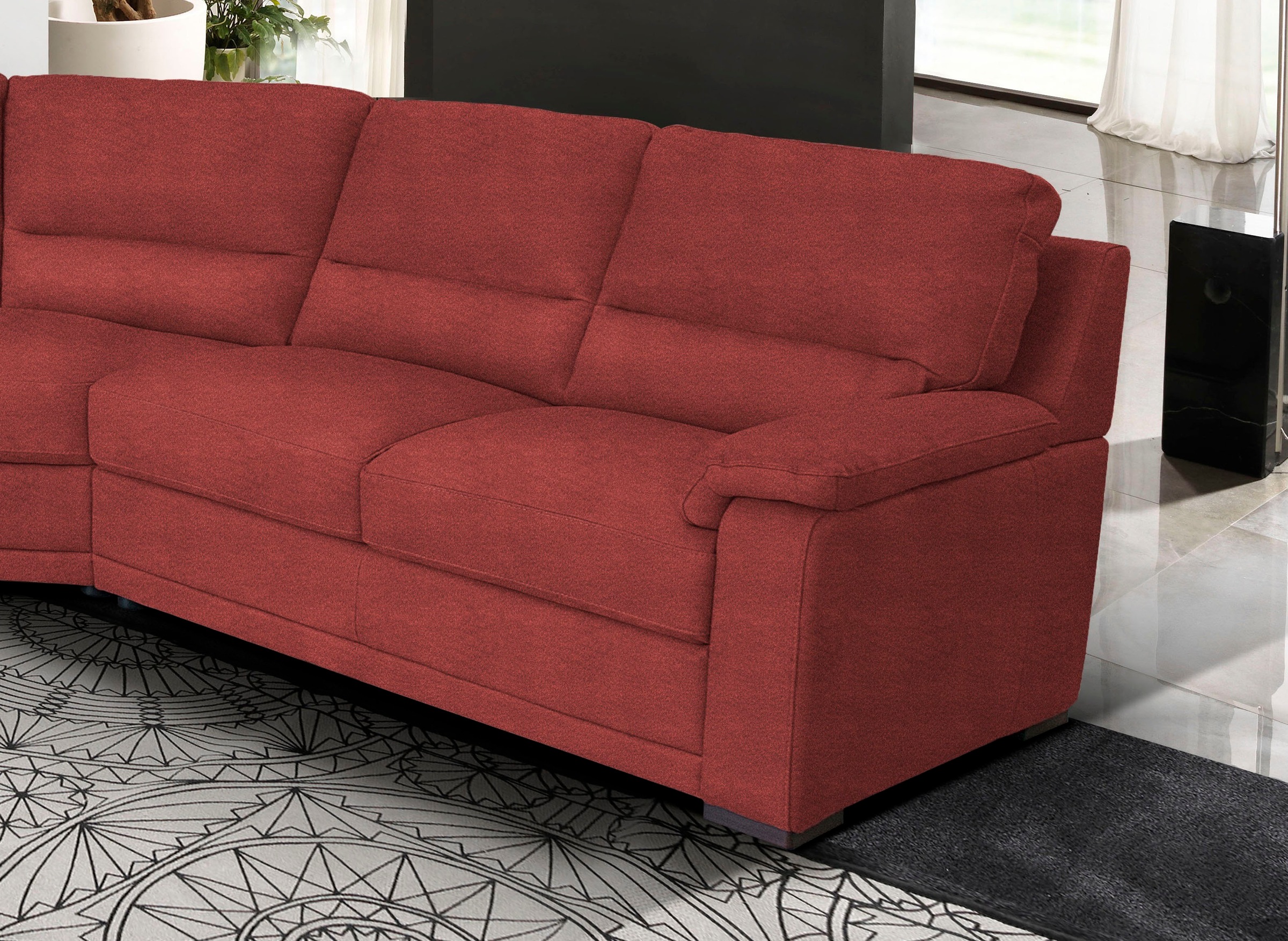Egoitaliano Ecksofa »Doris, modernes Designerecksofa in hochwertigen Microfaserqualitäten«, edle Detailverarbeitung, wahlweise fleckenabweisend oder in Lederoptik