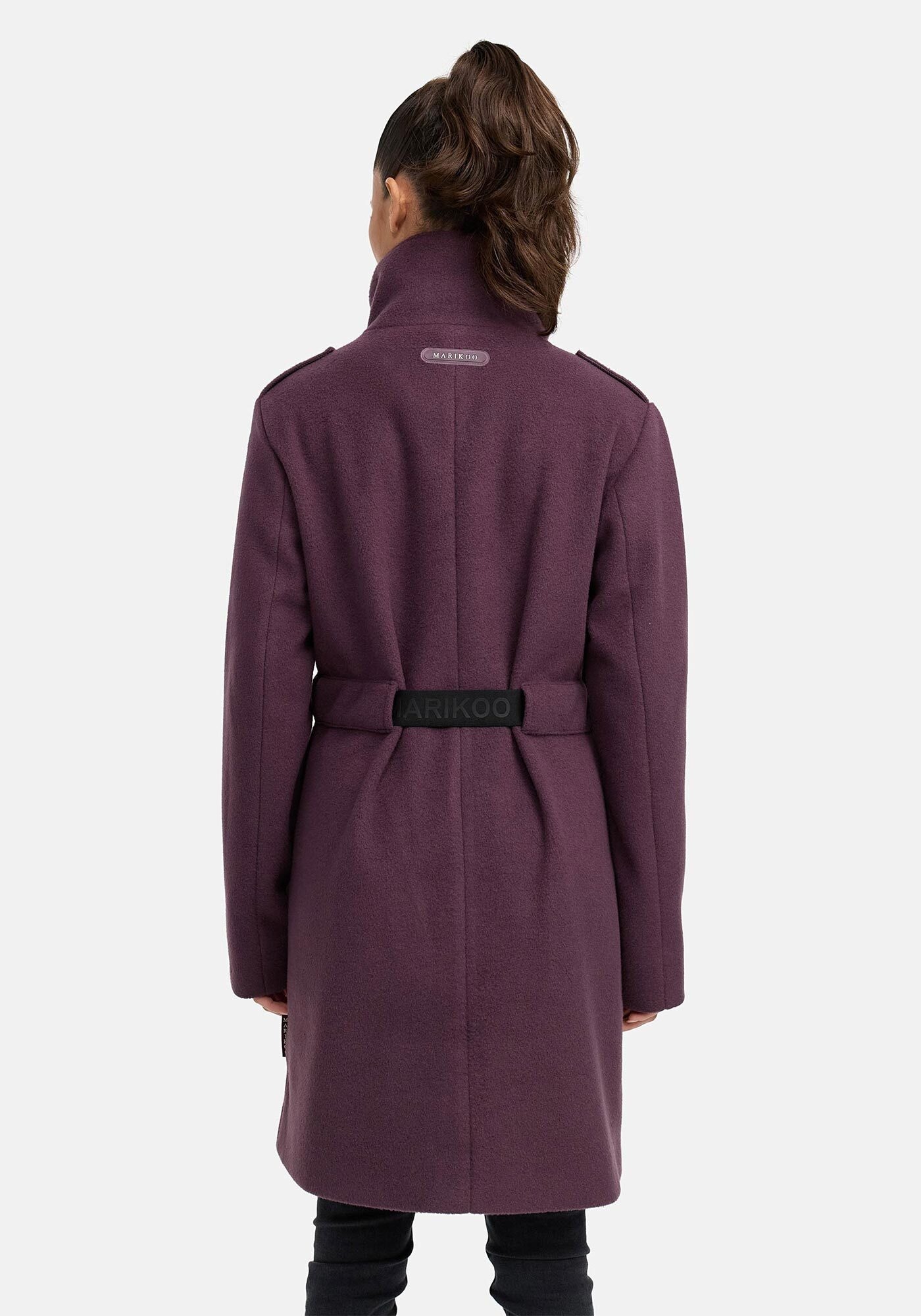 Marikoo Kurzmantel »Tanokoo«, Eleganter Übergangsmantel mit großen Taschen und Stretch-Gürtel