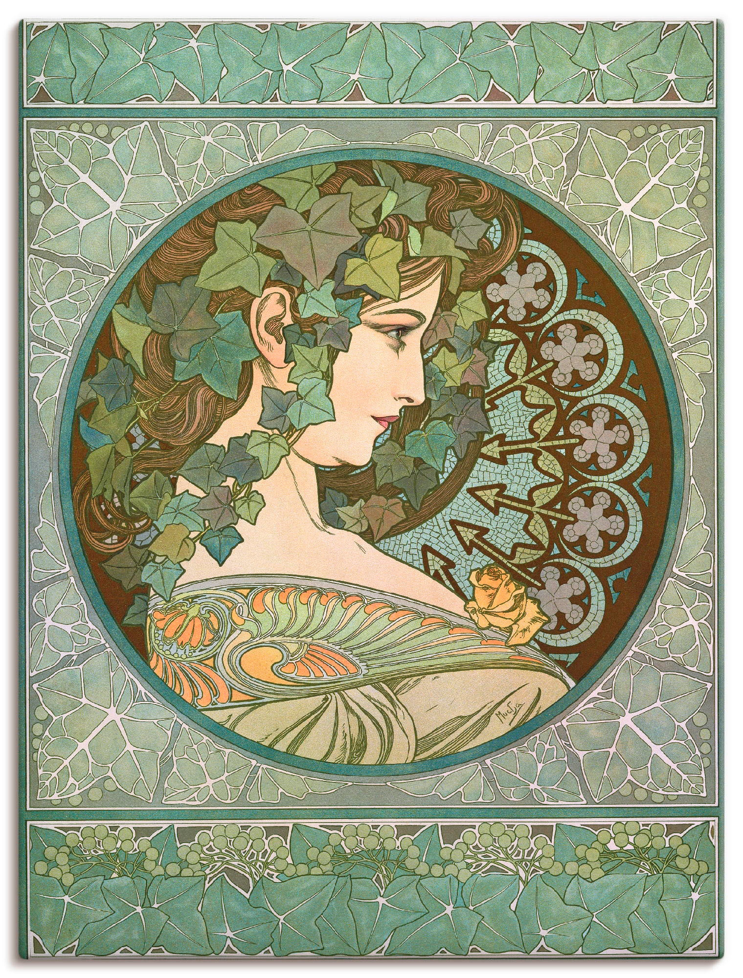Artland Leinwandbild "Efeu, 1901", Frau, (1 St.), auf Keilrahmen gespannt