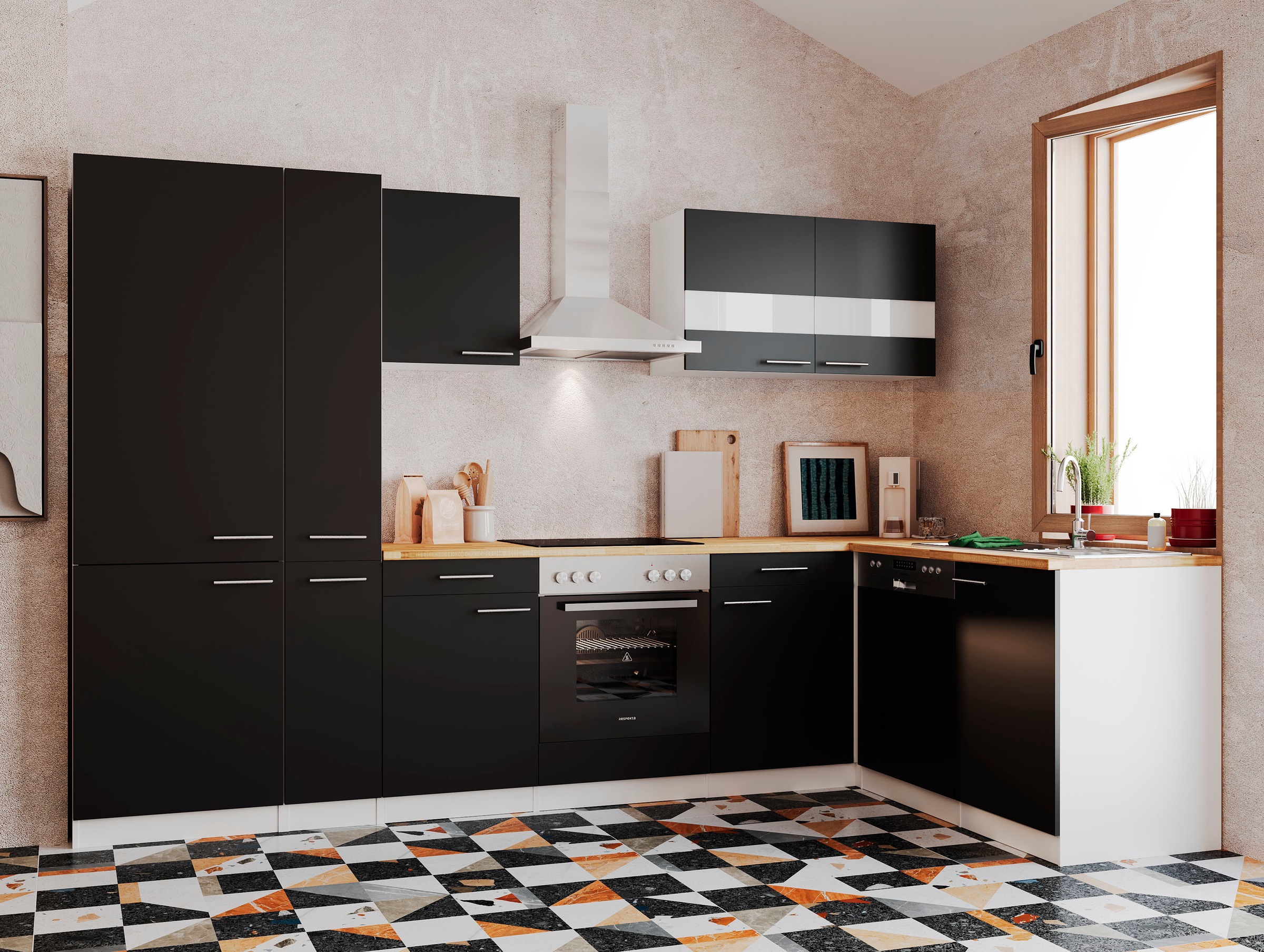 RESPEKTA Küchenzeile "Malia" Breite 310 cm, mit Soft-Close, in exklusiver K günstig online kaufen