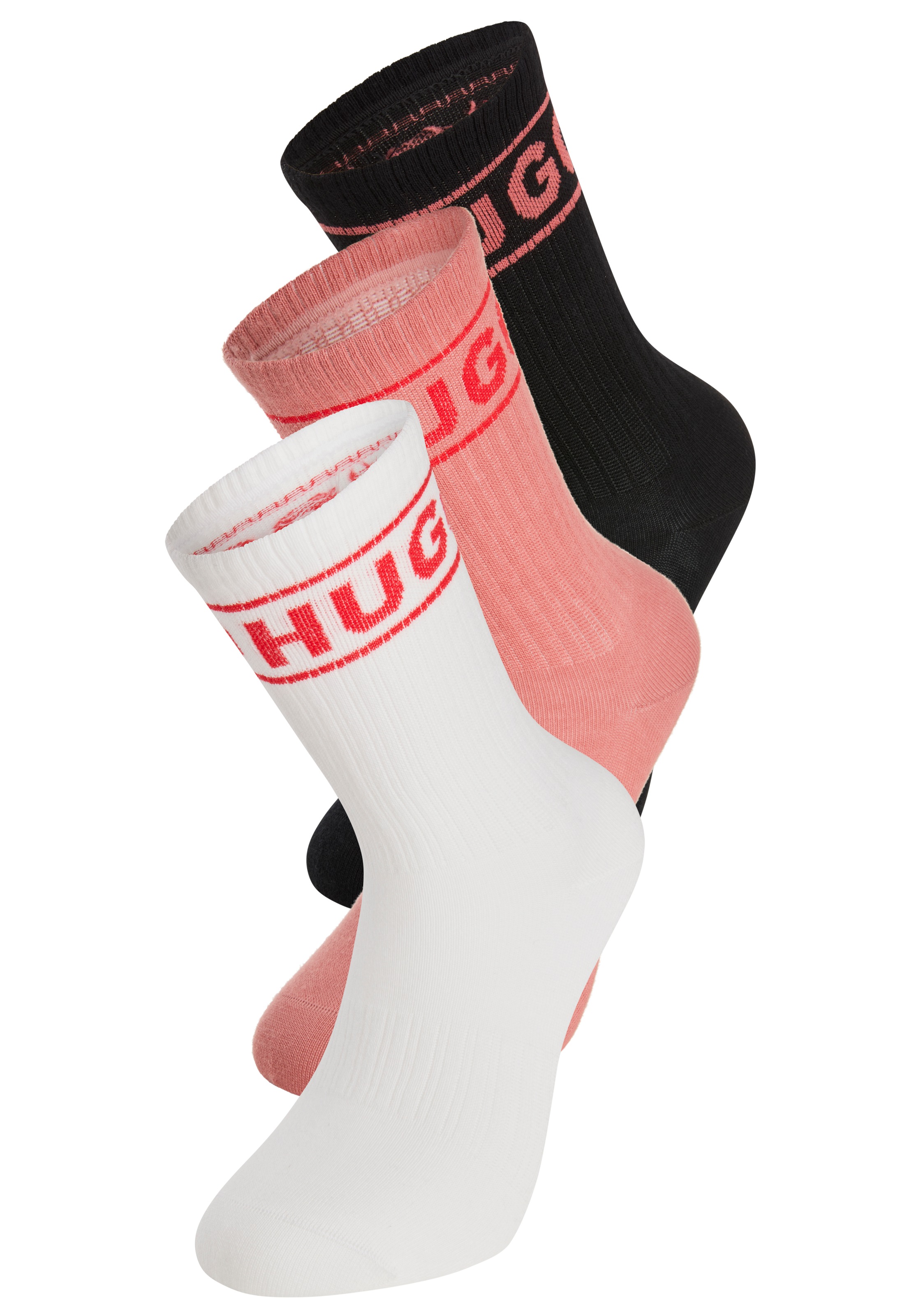 HUGO Underwear Freizeitsocken "3P QSRIB SPORTY CC W", (Packung, 3 Paar, 3er günstig online kaufen