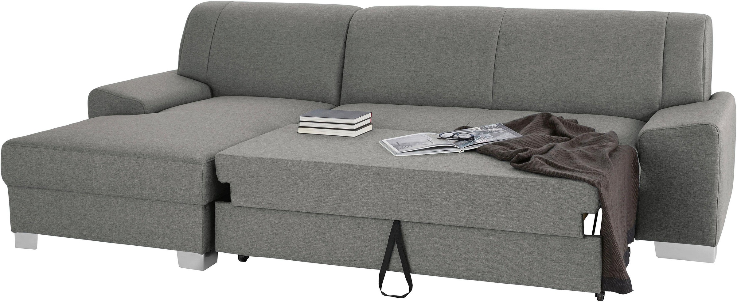 Thumbnail - DOMO collection Ecksofa "Anzio L-Form, whlw. Bettfunktion, Federkern, hochwertig, Breite 271 cm", Mit Bettfunktion, Reca...