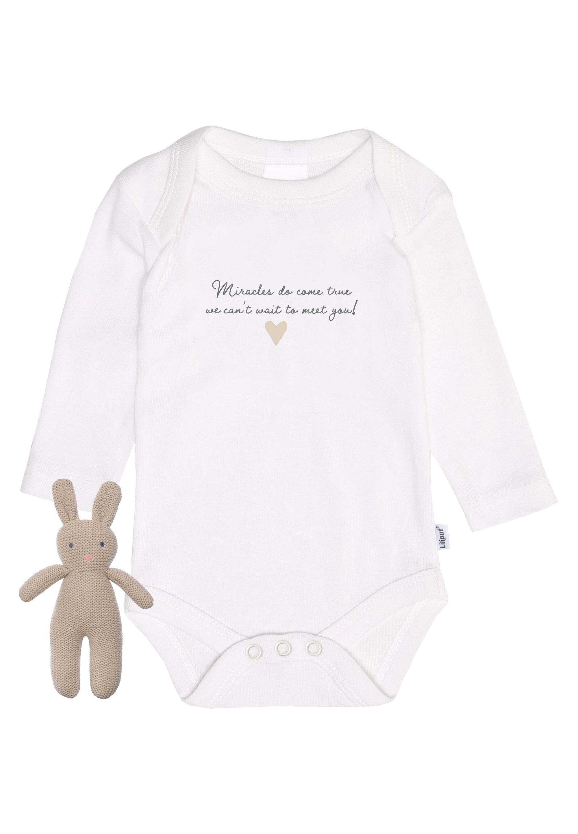 Liliput Erstausstattungspaket "Miracles do come true- we cant wait to meet you" 2 mit niedlichem Strickhasen