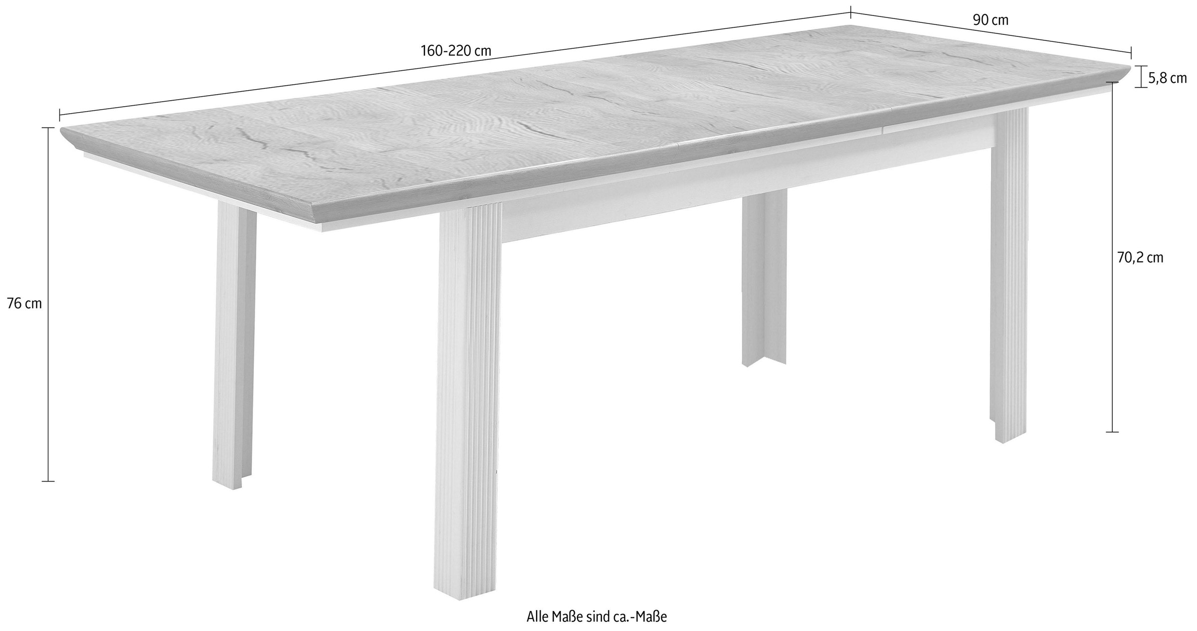 Innostyle Esstisch »Jasmin«, Breite 160-220 cm