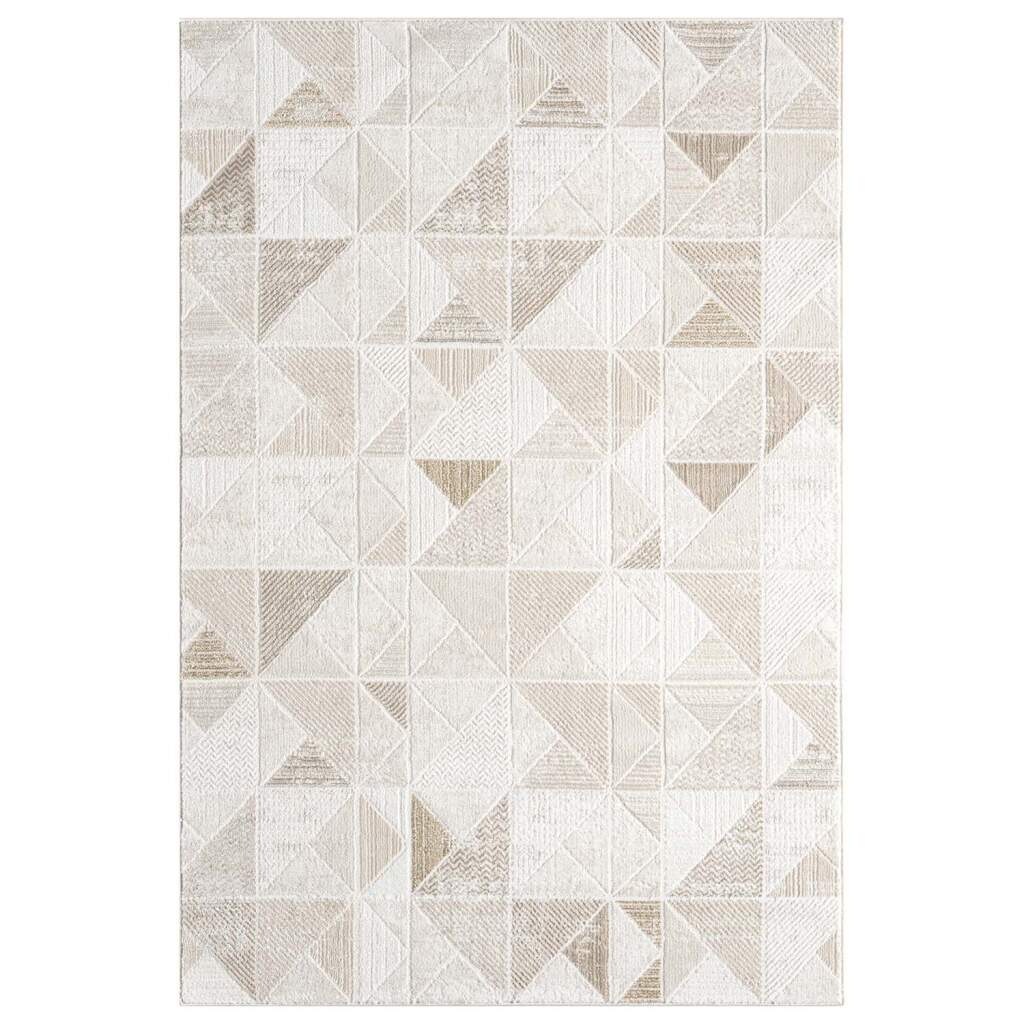 Teppich CARPET CITY "ANTIK231", beige (creme), B:200cm H:10mm L:290cm, Polyester, Teppiche, Teppich, Kurzflor, 3D-Optik, Klassisch-Modern für Wohnzimmer, Schlafzimmer 3