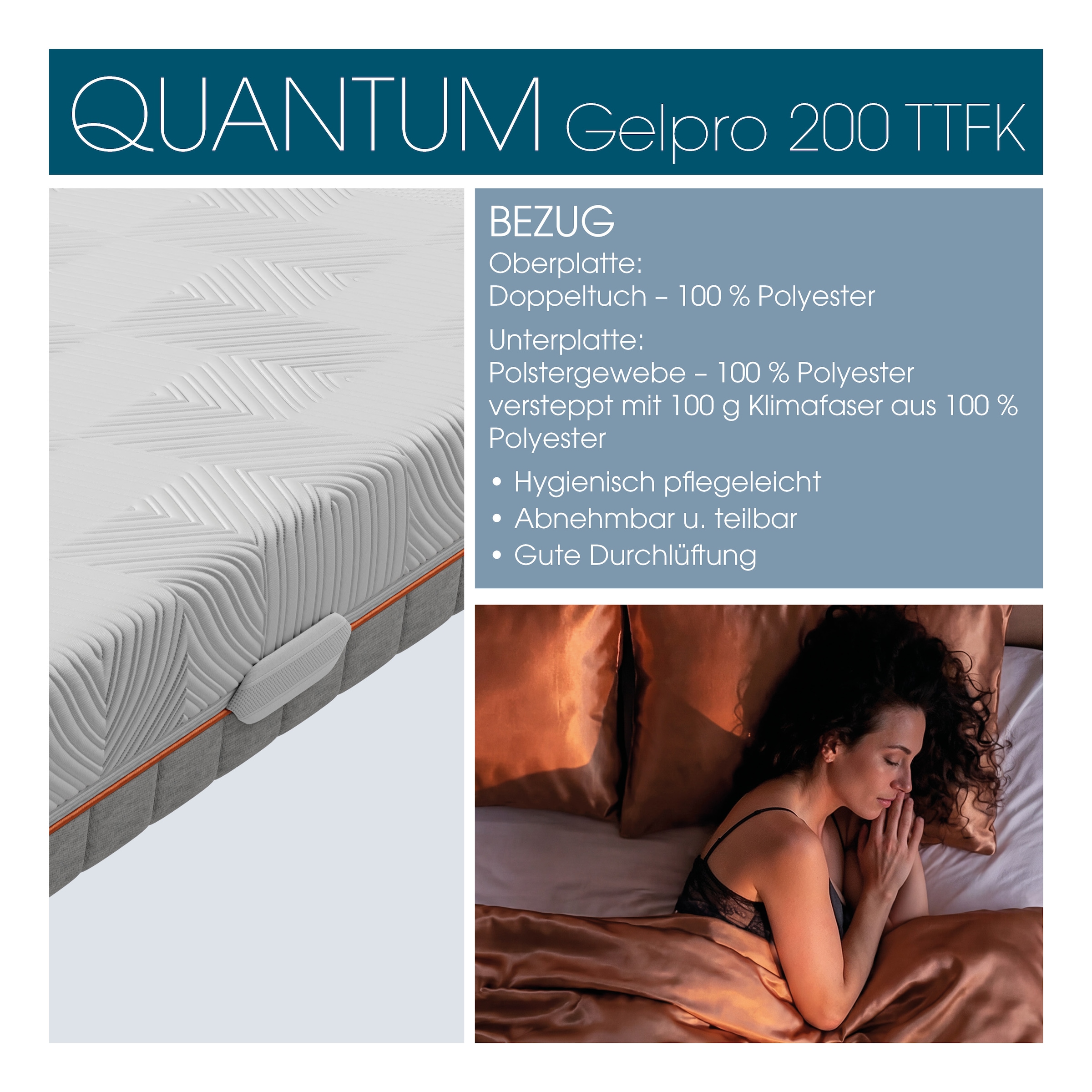 Schlaraffia Taschenfederkernmatratze »GelPro Quantum 200« 20 cm hoch 1.000 Federn 1 Stk. tlg.