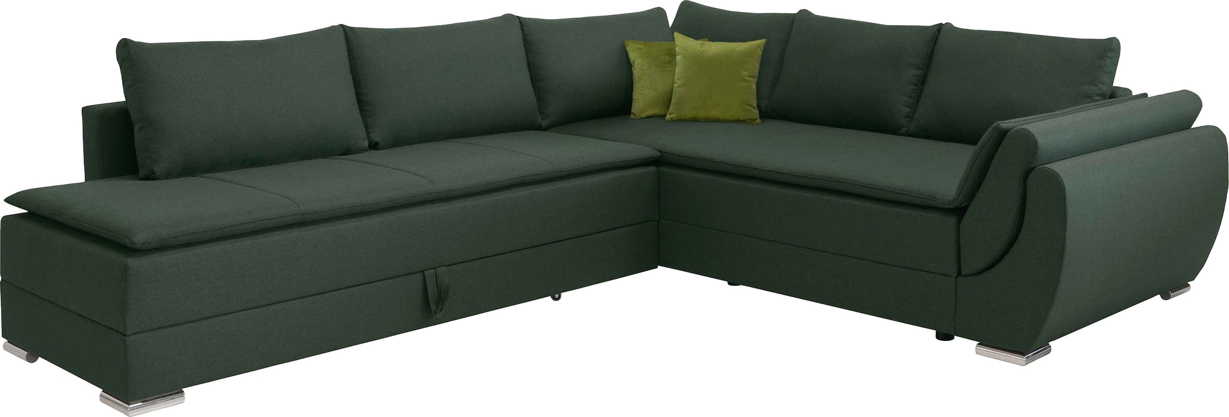 INOSIGN Ecksofa »Göteborg«, mit Boxspring-Bettfunktion und Bettkasten, Dauerschlaffunktion, Topper