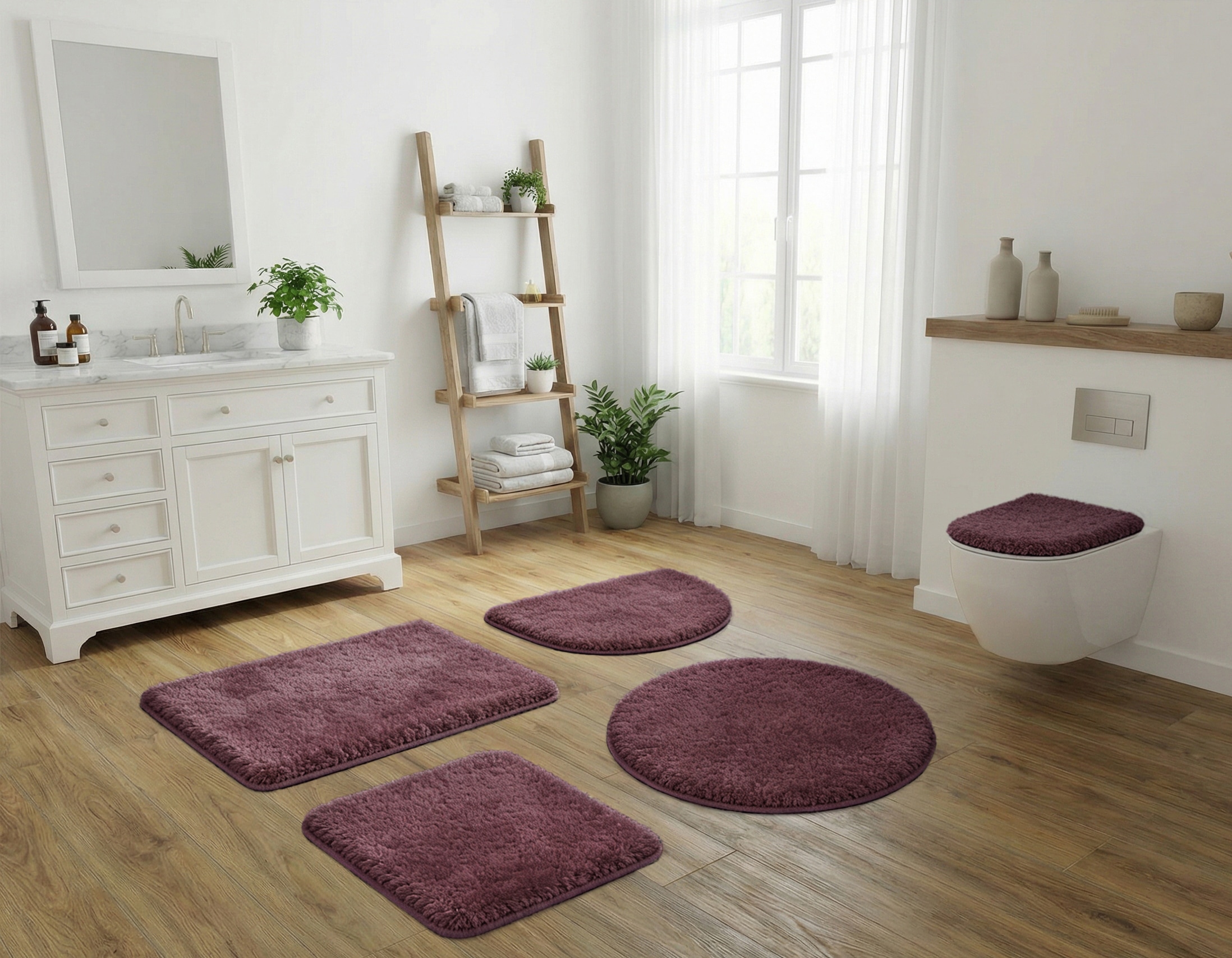 OTTO home Badematte »Sanremo, Badvorleger, Badezimmer Teppich, sehr weich« Höhe 30 mm rutschhemmend beschichtet fußbodenheizungsgeeignet | schnell trocknend Badteppich, unifarben, rechteckig, rund & als 3-tlg. Set erhältlich