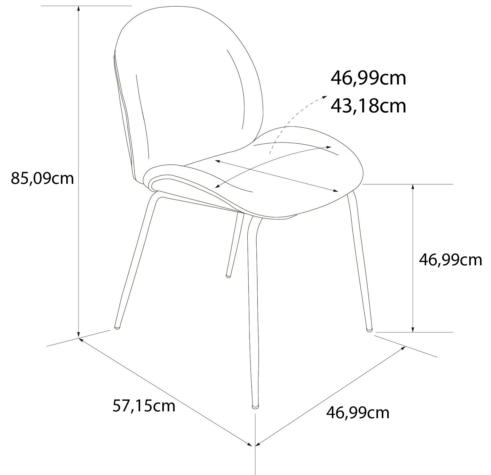 CosmoLiving by Cosmopolitan Esszimmerstuhl »Astor«, 1 St., Veloursstoff, Sitz und Rücken gepolstert, messingfarbenenes Gestell, Sitzhöhe 47 cm