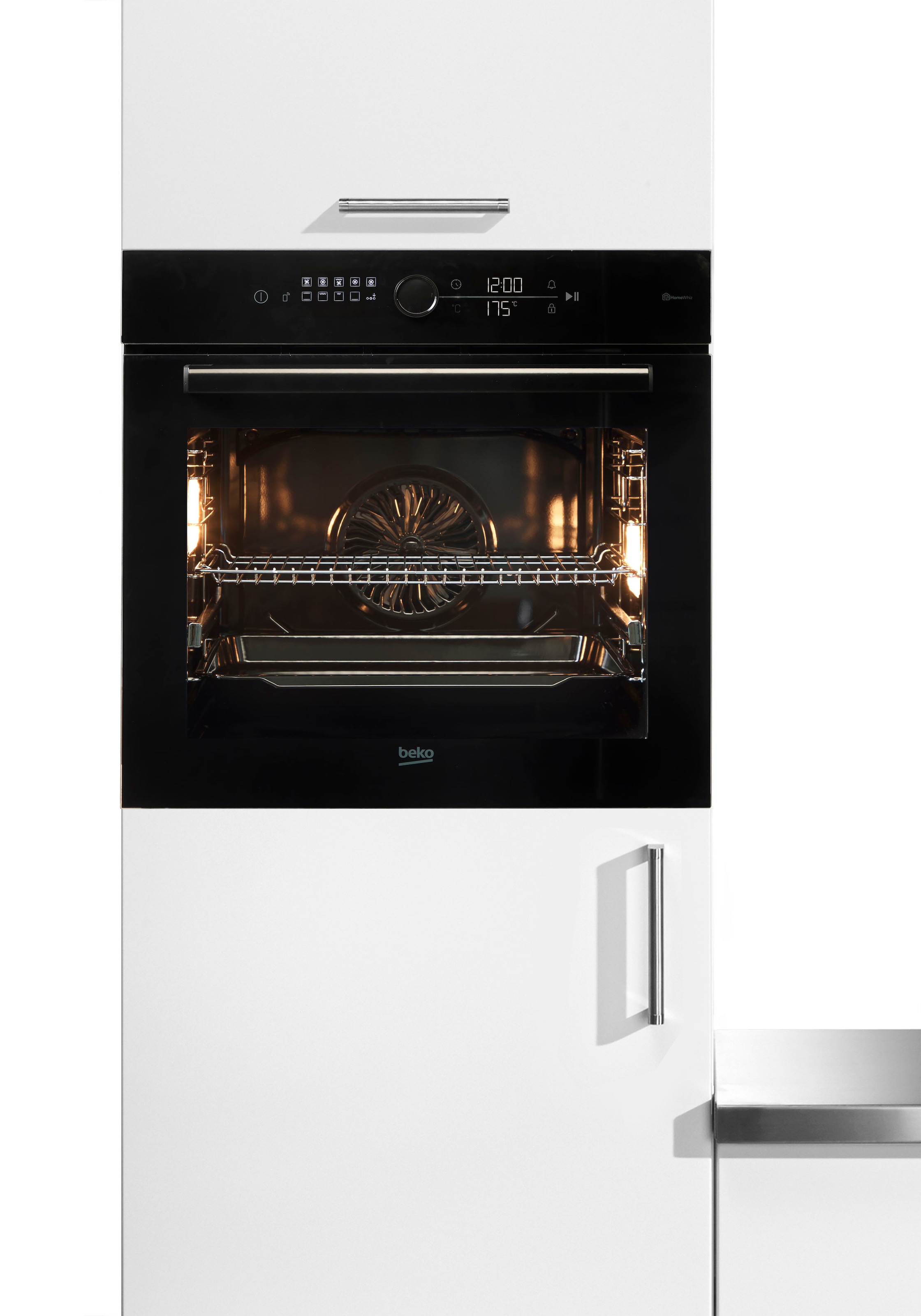 BEKO Einbaubackofen "BBIM17400BS", BBIM17400BS, mit 1-fach-Teleskopauszug, SteamShine