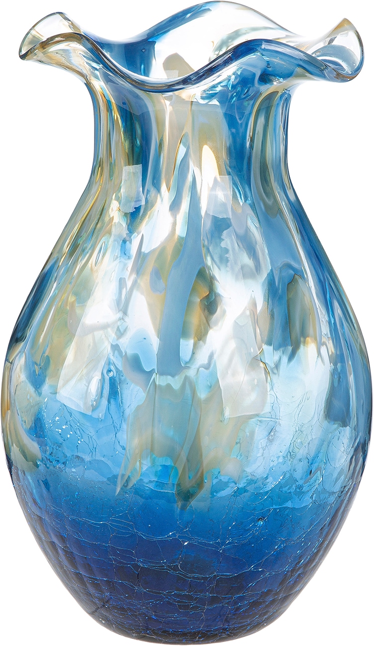 GILDE Tischvase "Vase Kandaru blau" Vase, Glas, maritim, Dekoration, Tischdekoration, Geschenkidee